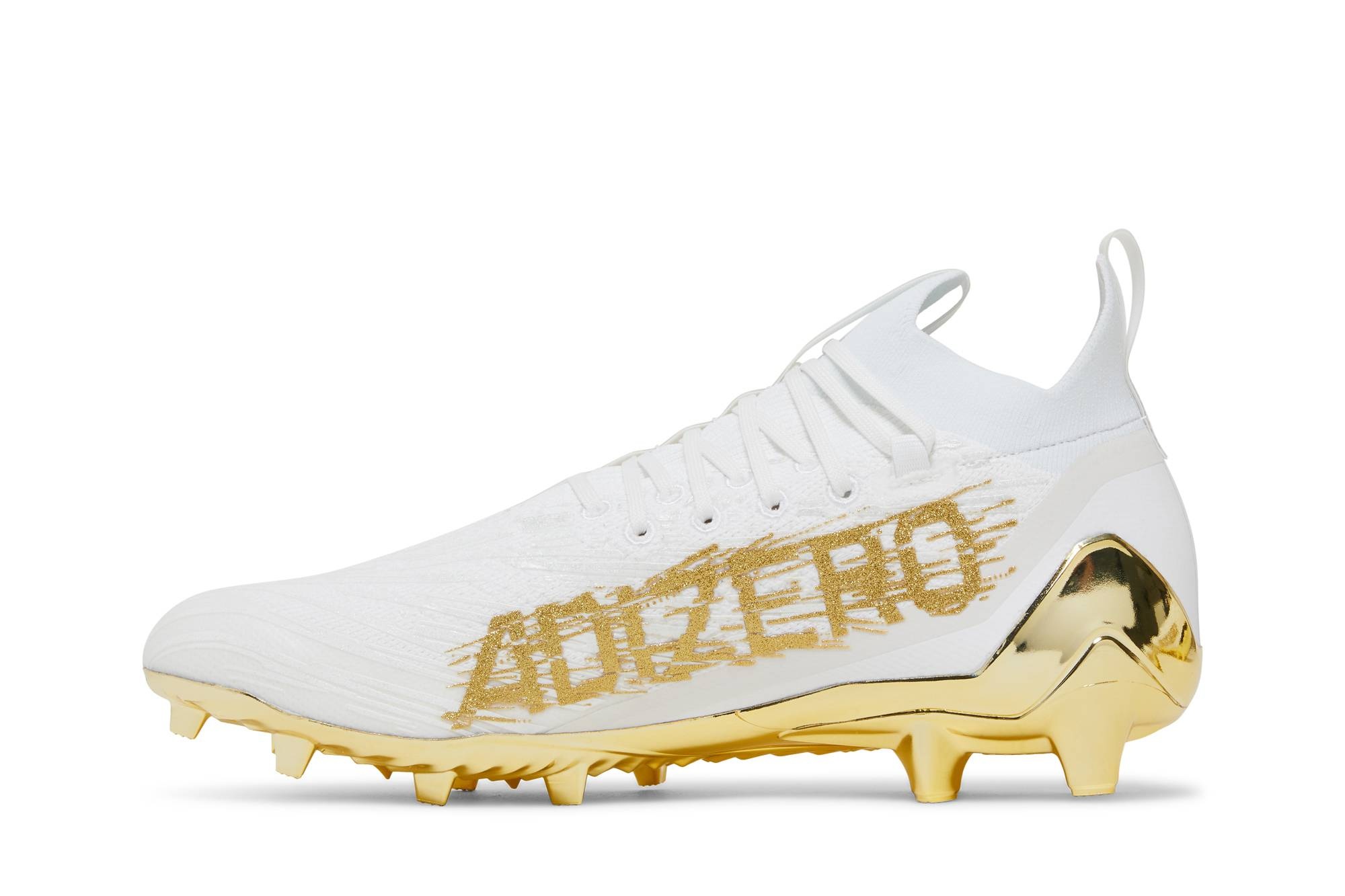 Adizero Cleats Primeknit 'White Gold Metallic' - 3