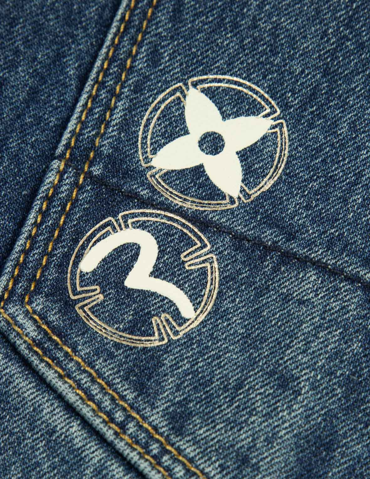 WHEEL OF WISDOM PRINT WIDE LEG DENIM JOGGERS - 13