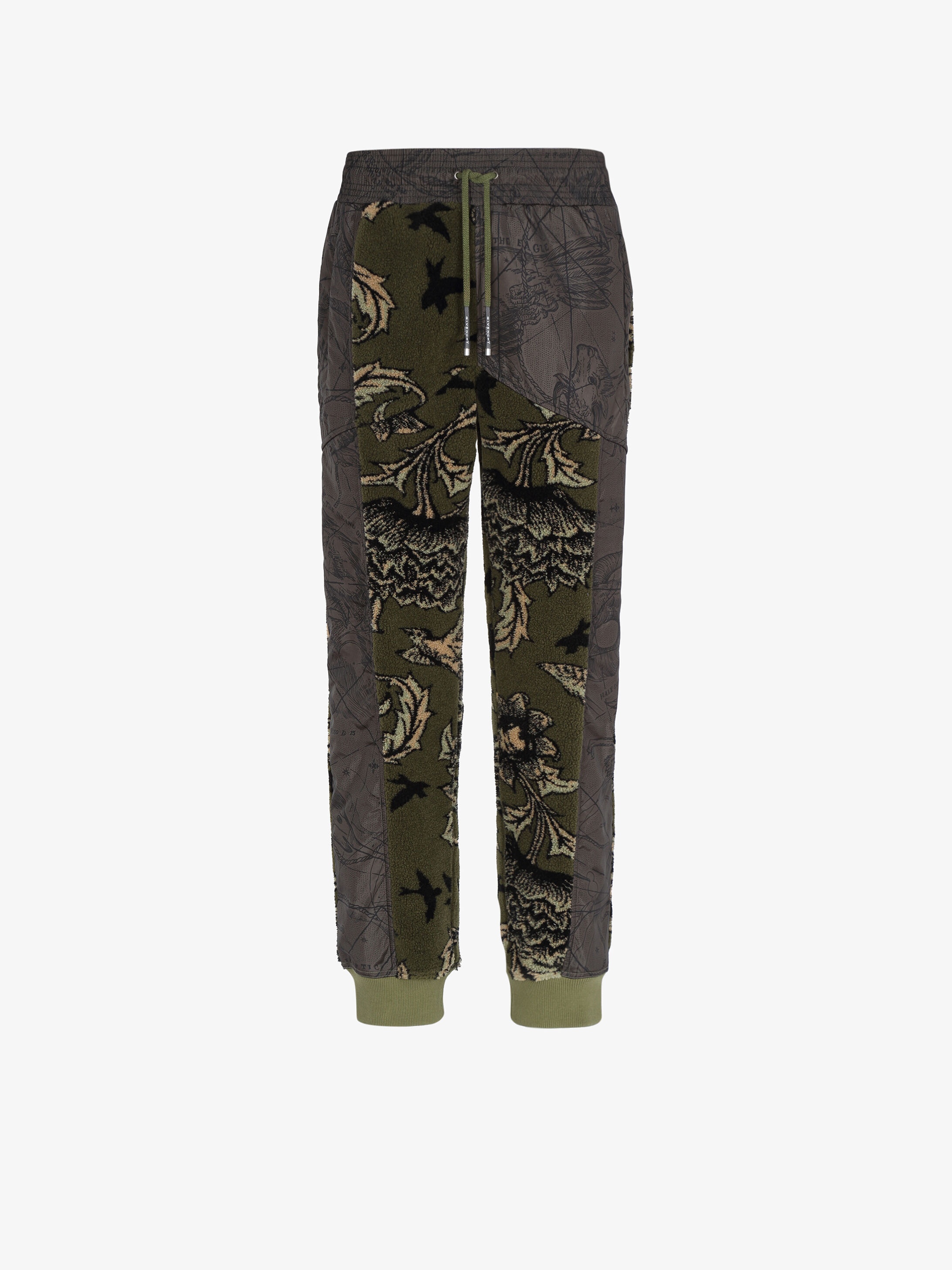 Jogger pants in floral pattern fleece and nylon - 1