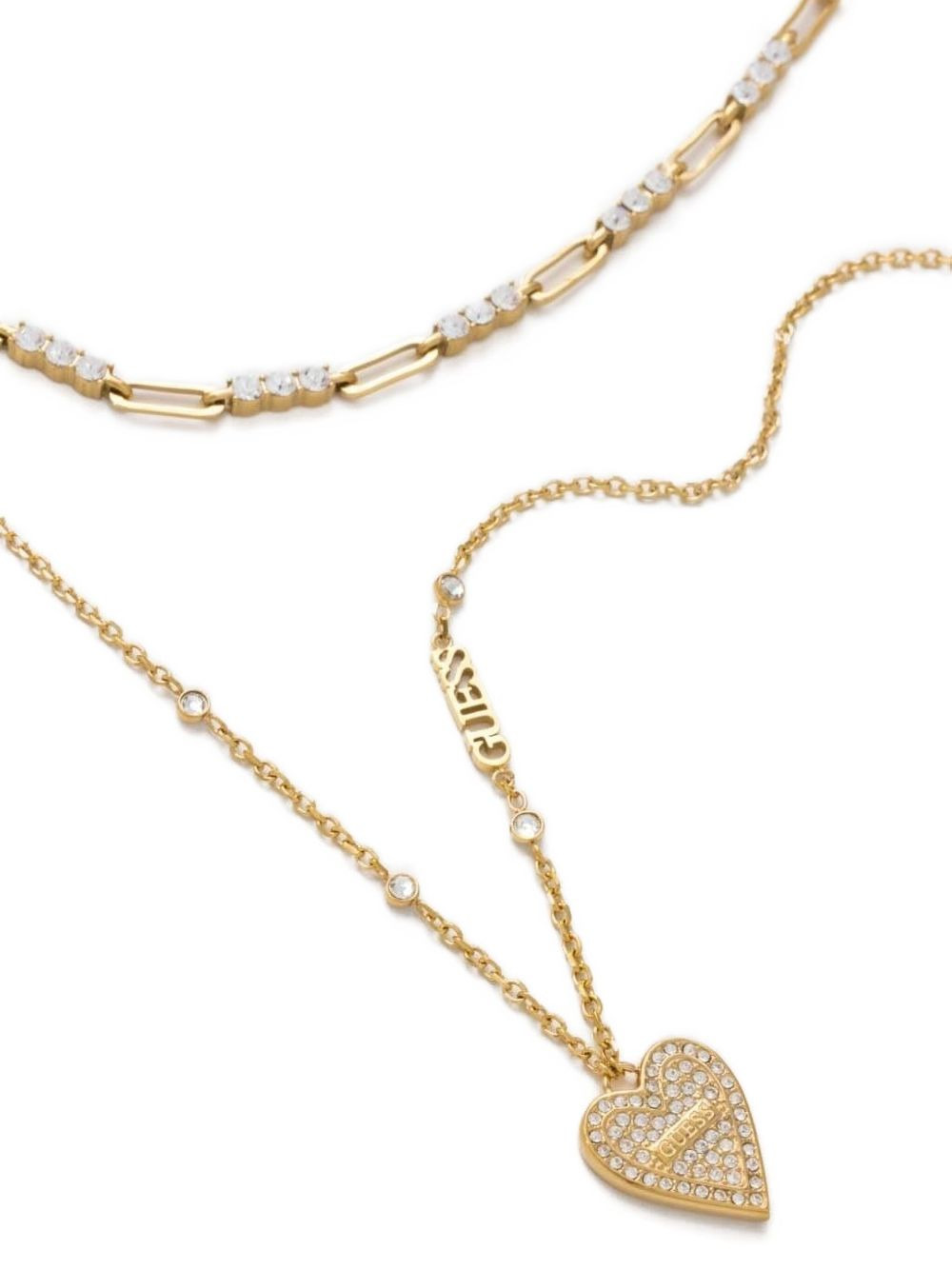 crystal-embellished heart necklace - 2