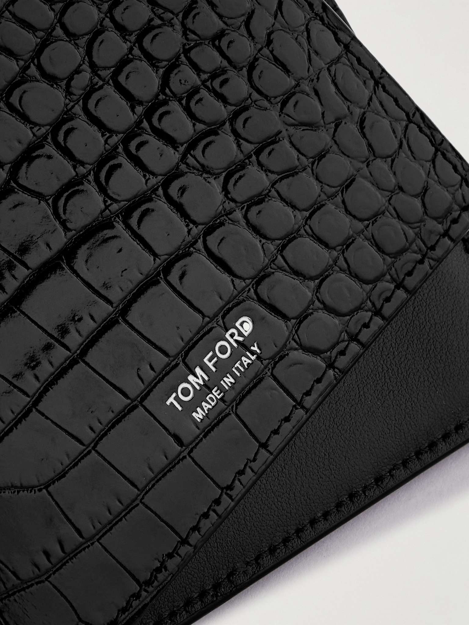 Croc-Effect Leather Billfold Wallet - 4