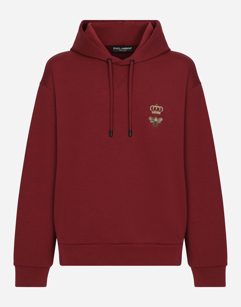 Cotton jersey hoodie with embroidery 1