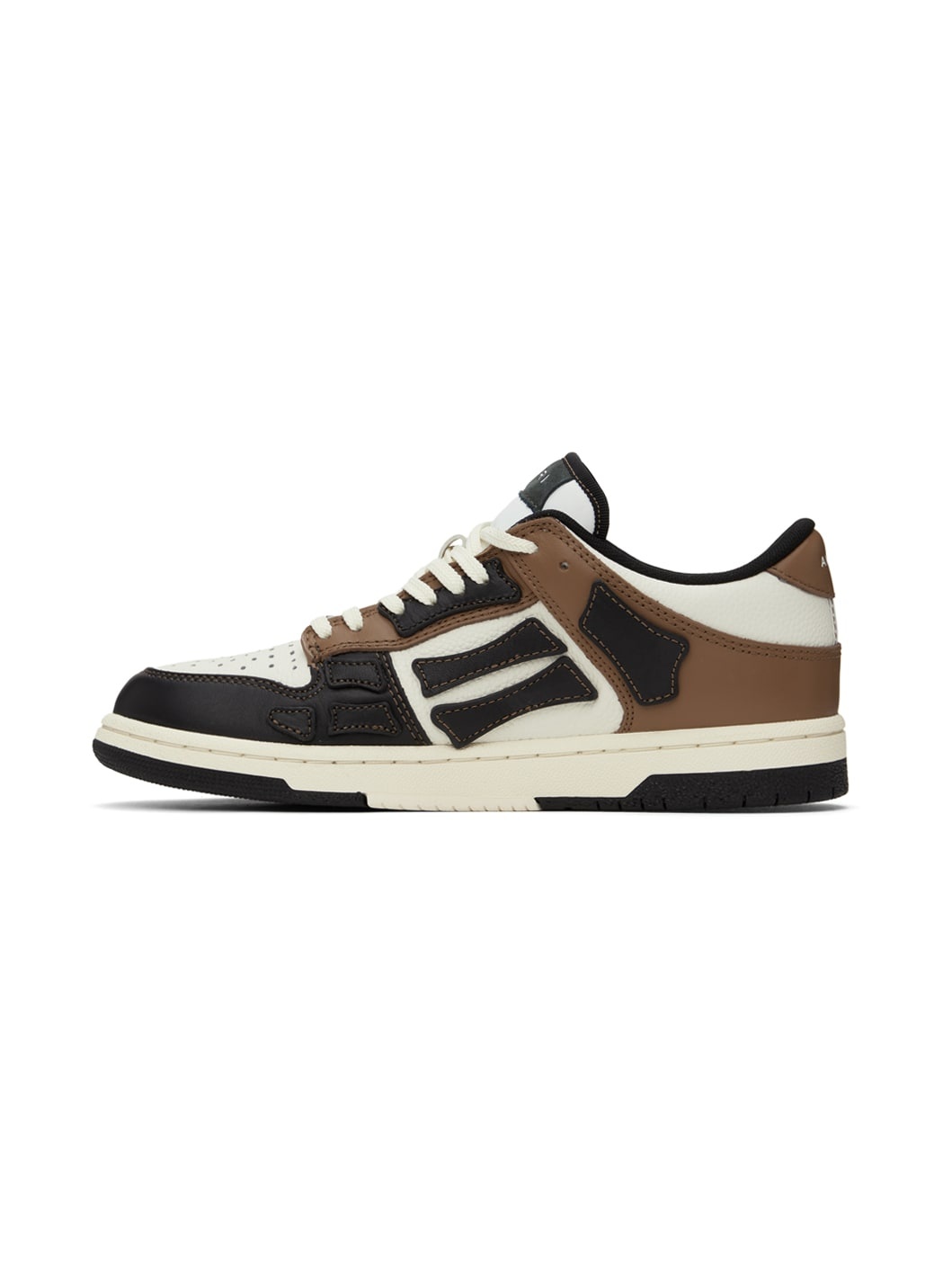 Black & Brown Skel Top Low Sneakers - 3