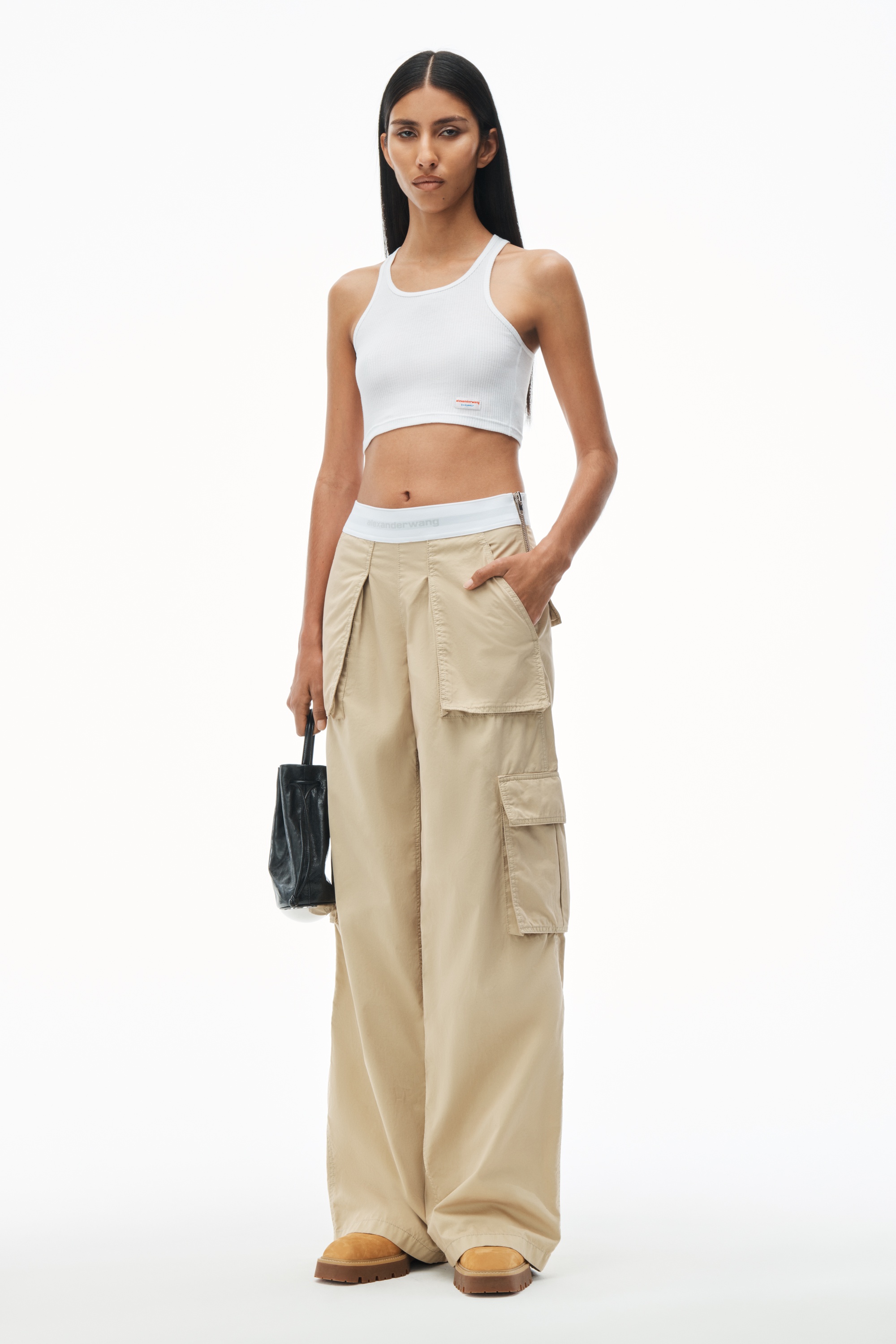Mid-Rise Cargo Rave Pants in Cotton Twill - 2
