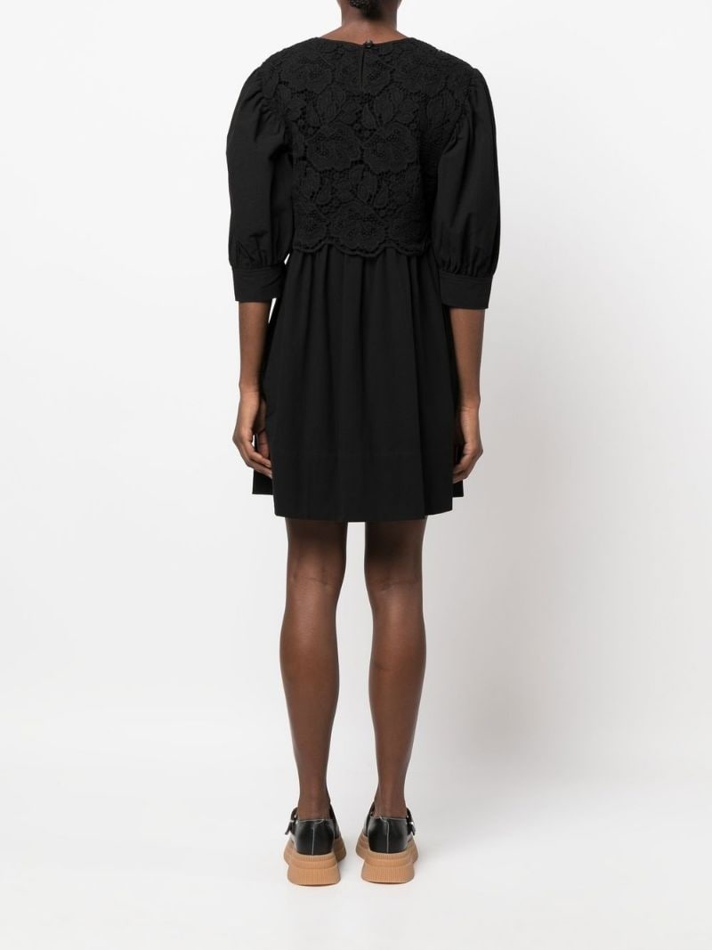 lace embroidered shift dress - 4