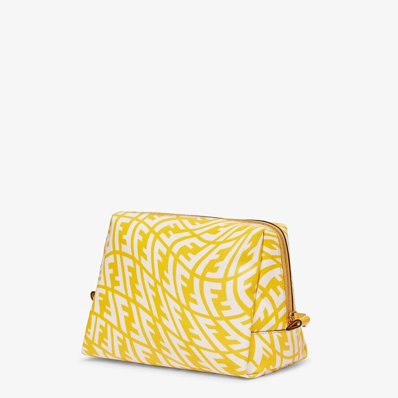 FENDI Yellow canvas toiletry case outlook
