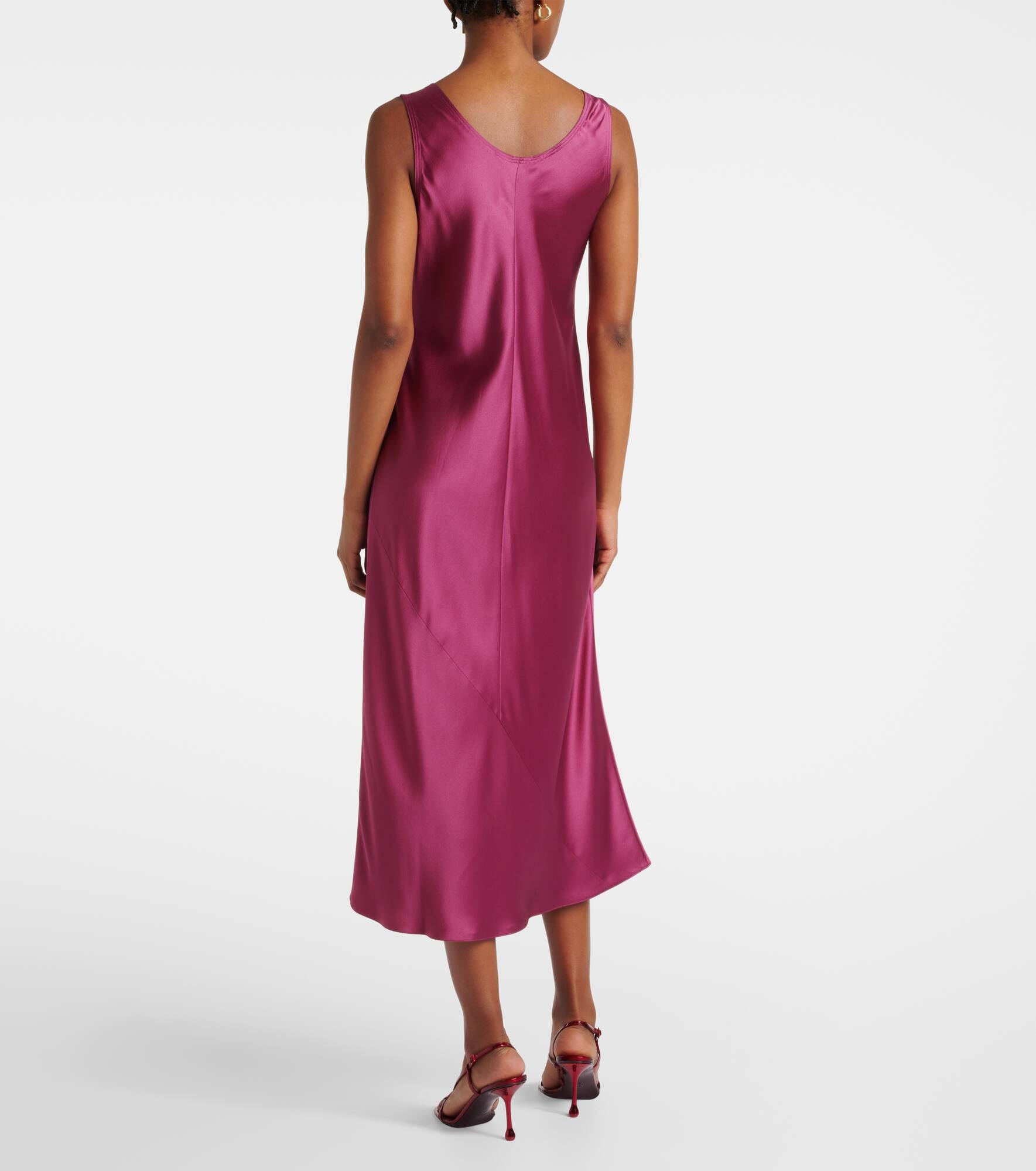 Banjo silk satin midi dress - 3