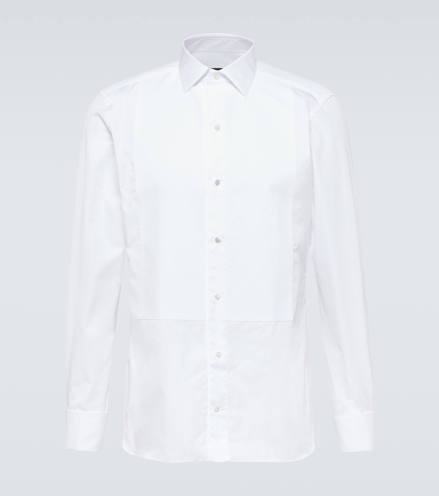 Cotton piqué tuxedo shirt - 1