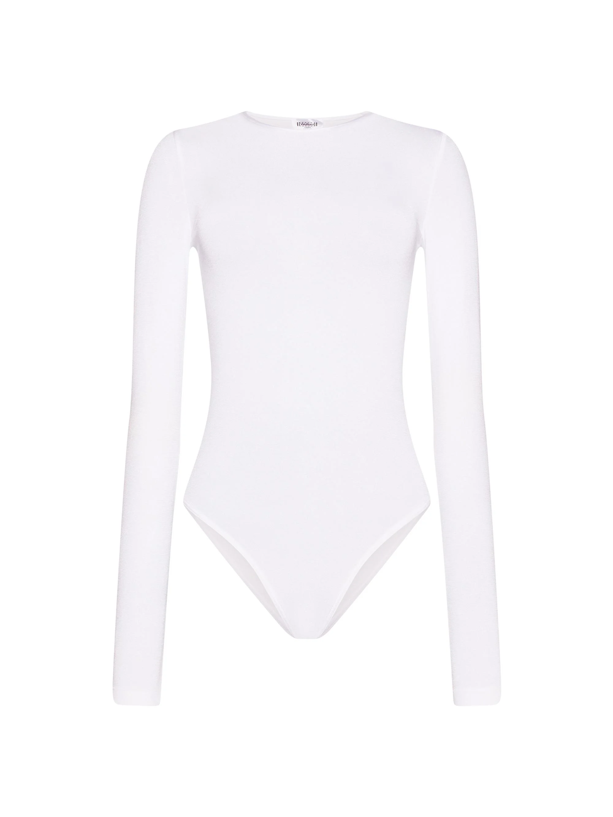 Women's Jewel Neck Long-Sleeve Bodysuit - White - 1