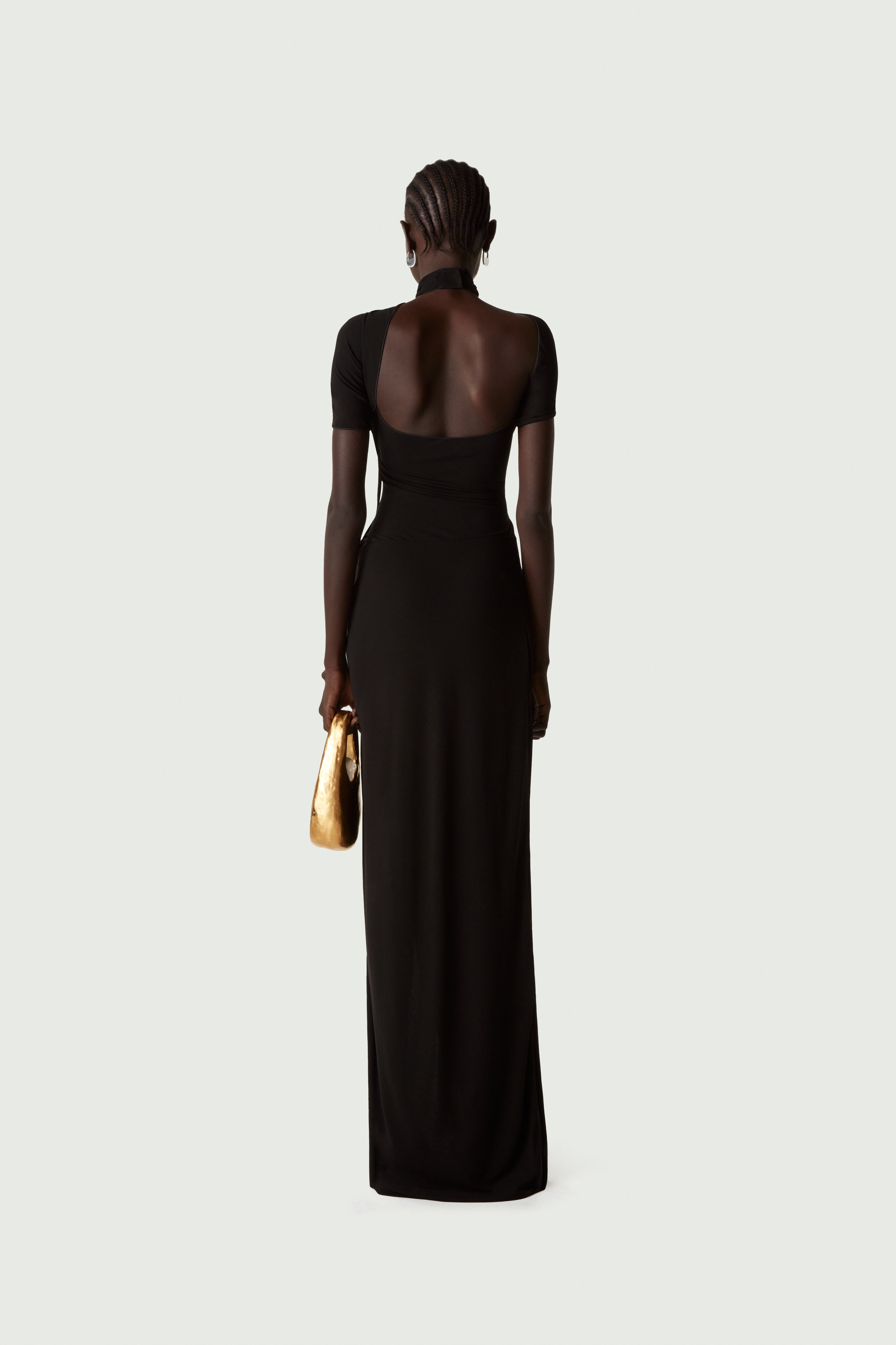 Long Asymmetric Draped Dress - 4