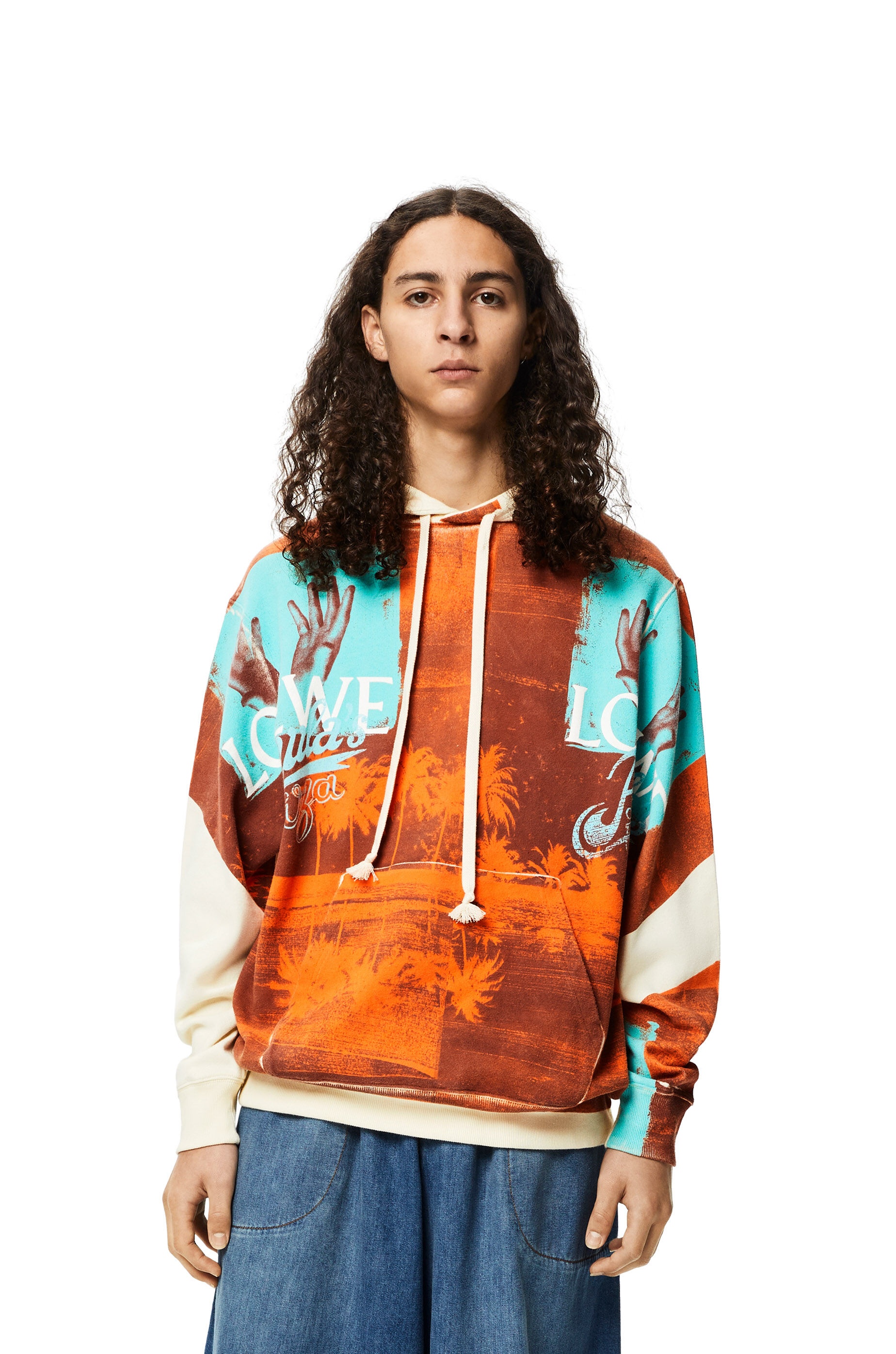 Tropical hands print hoodie in polyester - 3