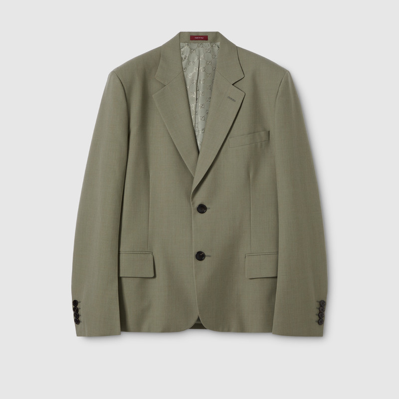 GUCCI Single-breasted dry wool jacket outlook