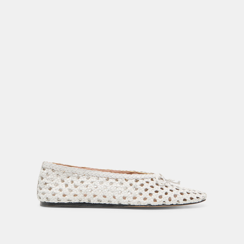 EDDA BALLET FLATS BONE WOVEN LEATHER 1