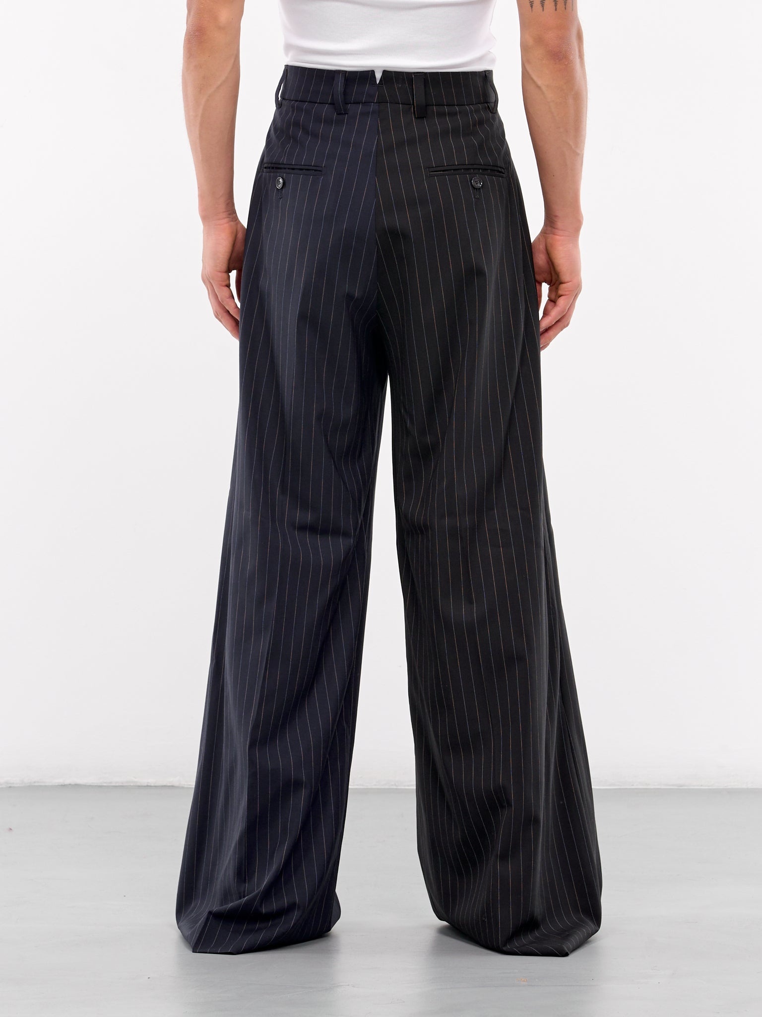 Split Deconstructed Pinstripe Pants - 3