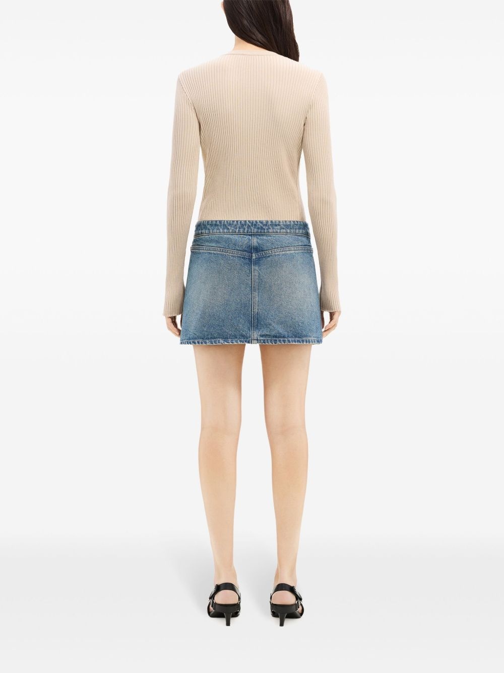 logo-embroidered ribbed jumper - 4