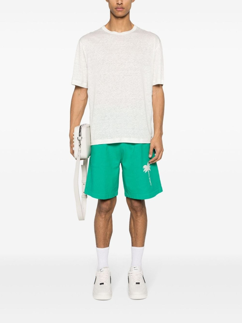 Palm Angels semi-sheer linen T-shirt outlook