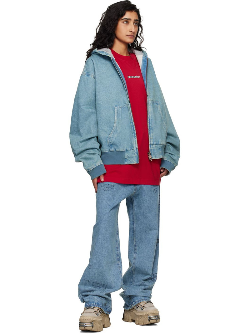 VETEMENTS Blue Passport Stamps Jeans outlook