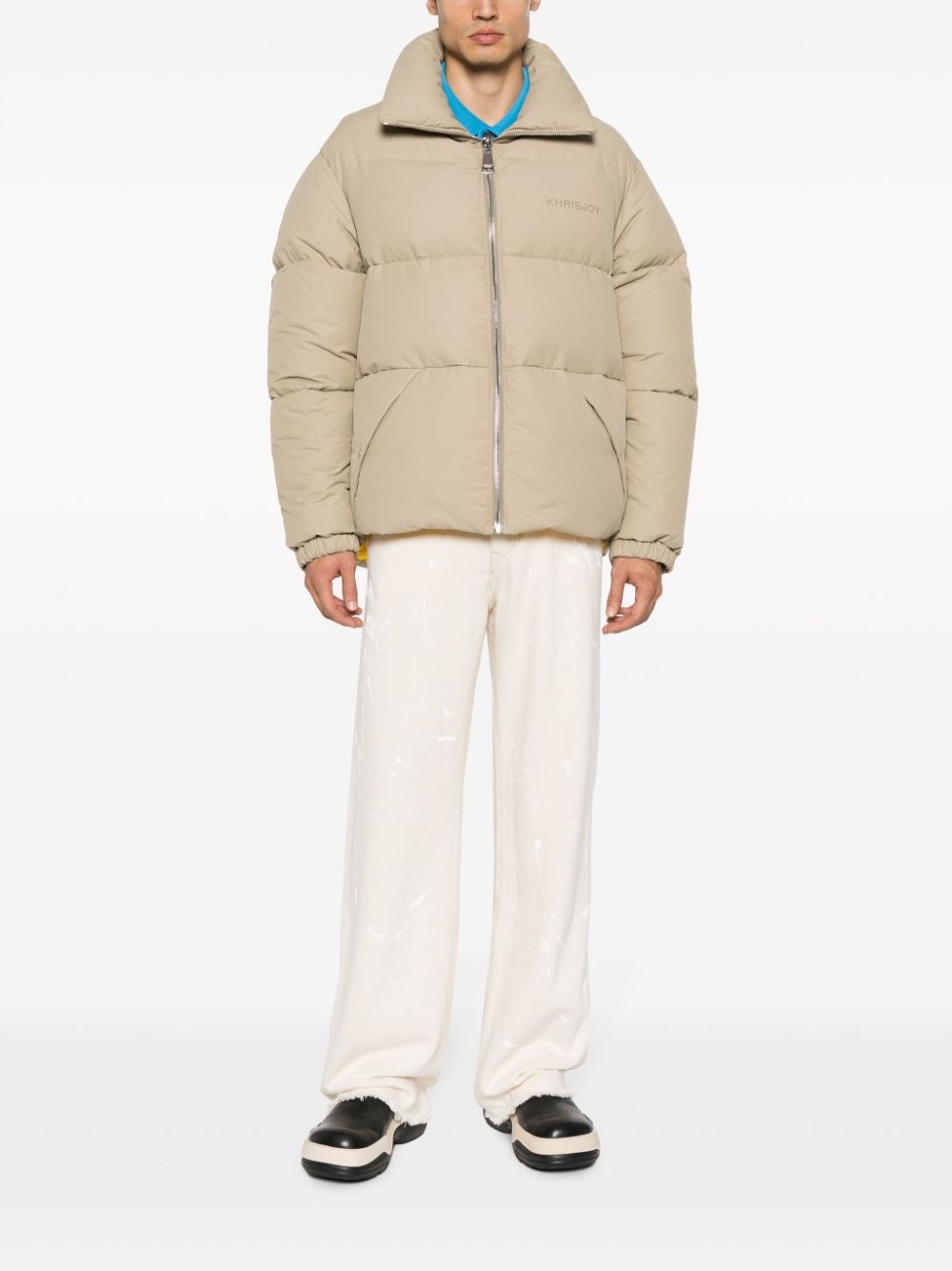 logo-print padded jacket - 4