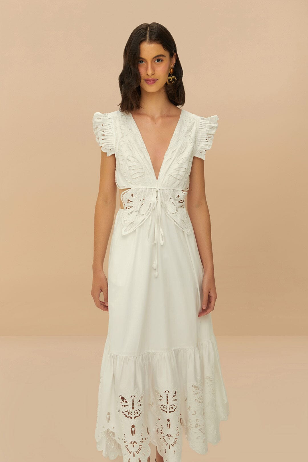 Off-White Butterfly Richelieu Midi Dress - 2