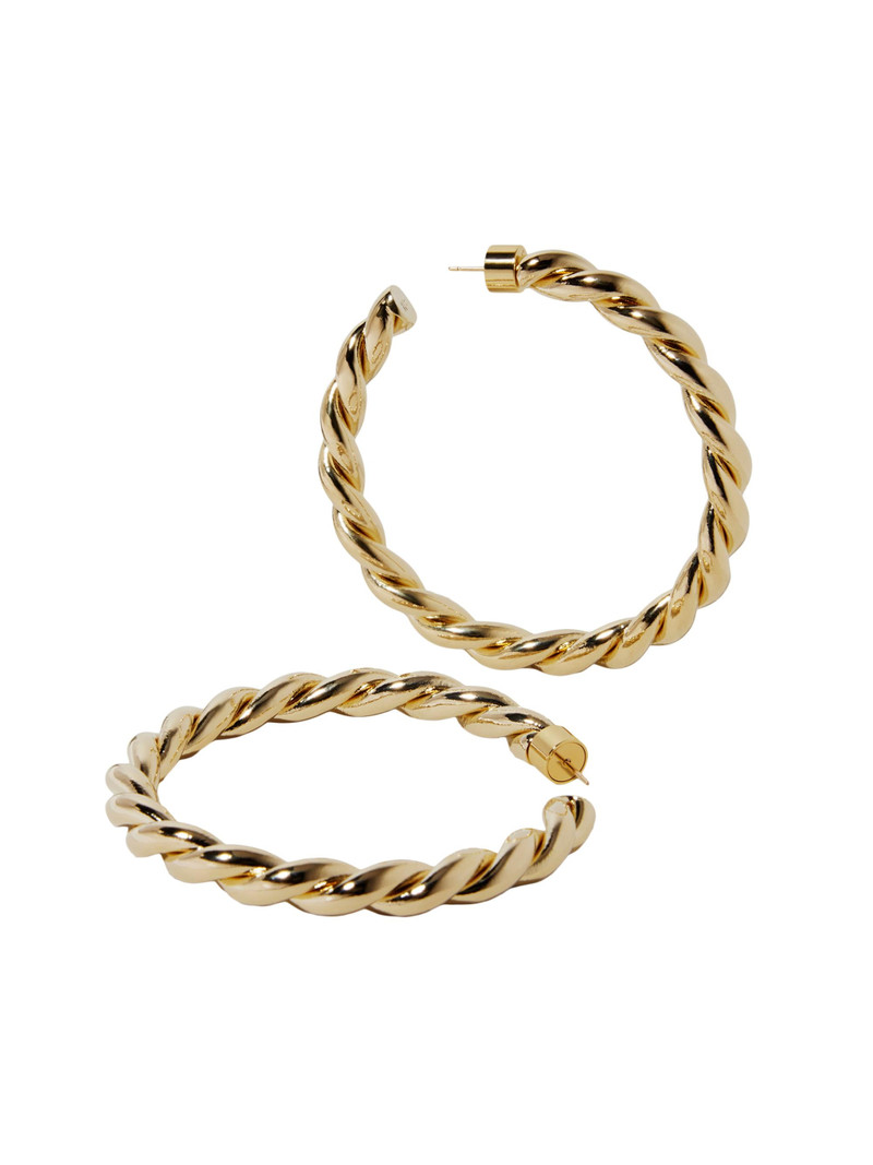 Women's Twisted Lilly 10K-Gold-Plated Huggie Earrings - Gold 8