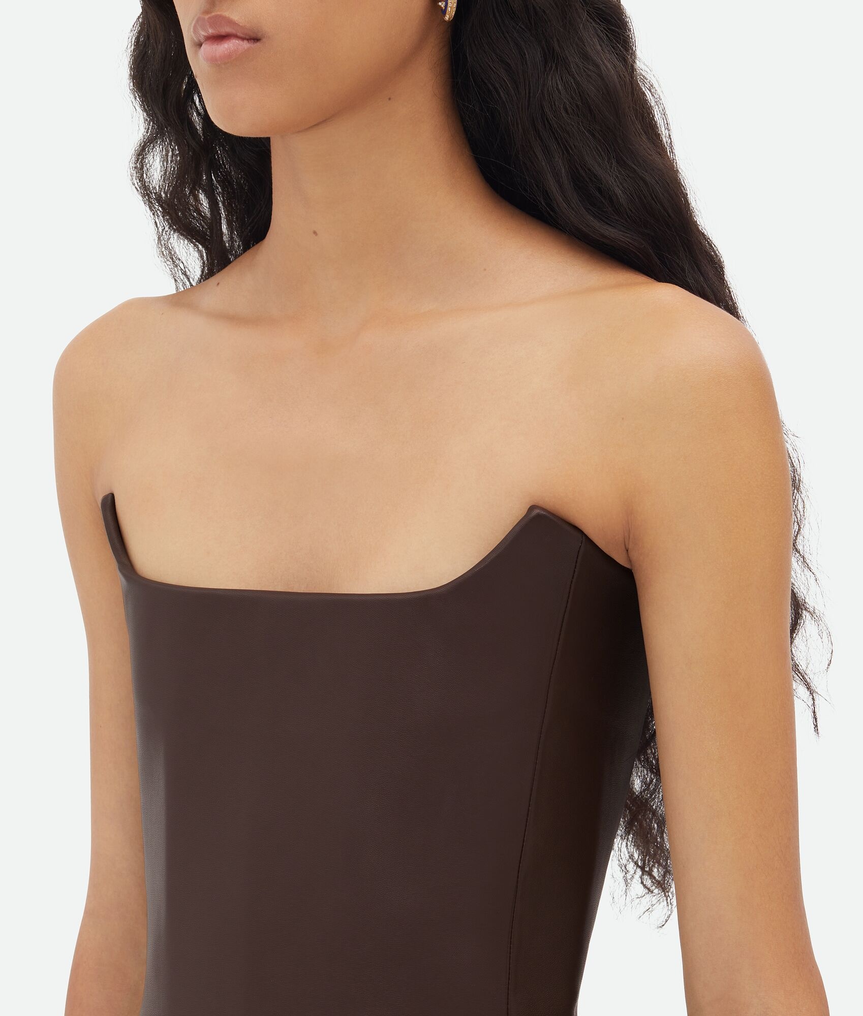 Leather Midi Bustier Dress - 4