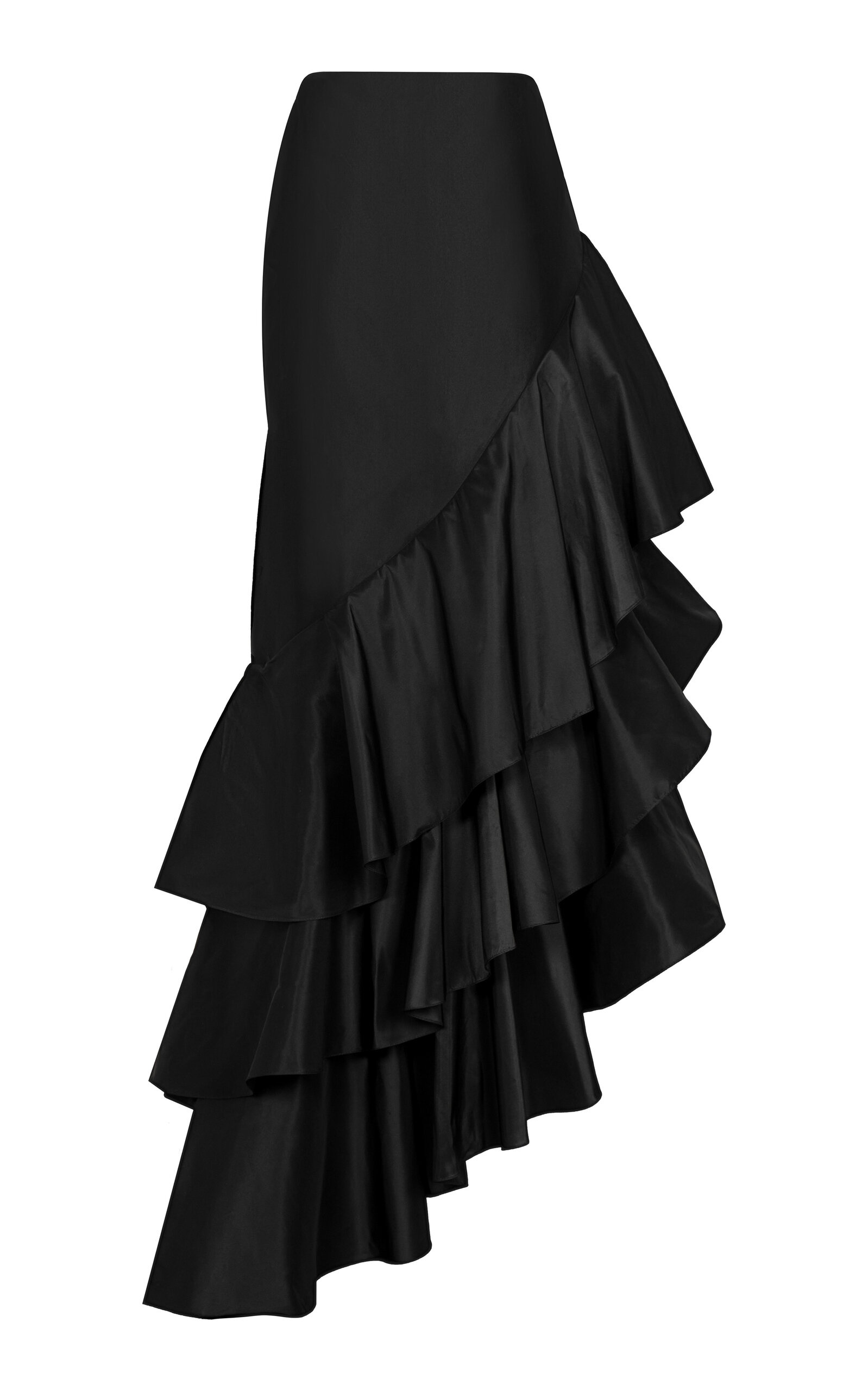 Spirit Of Exploration Ruffled Silk Maxi Skirt black - 1