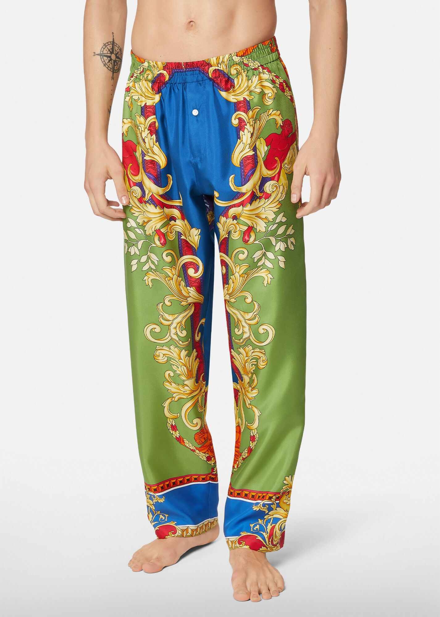 Medusa Renaissance Print Silk Pajama Pants - 2
