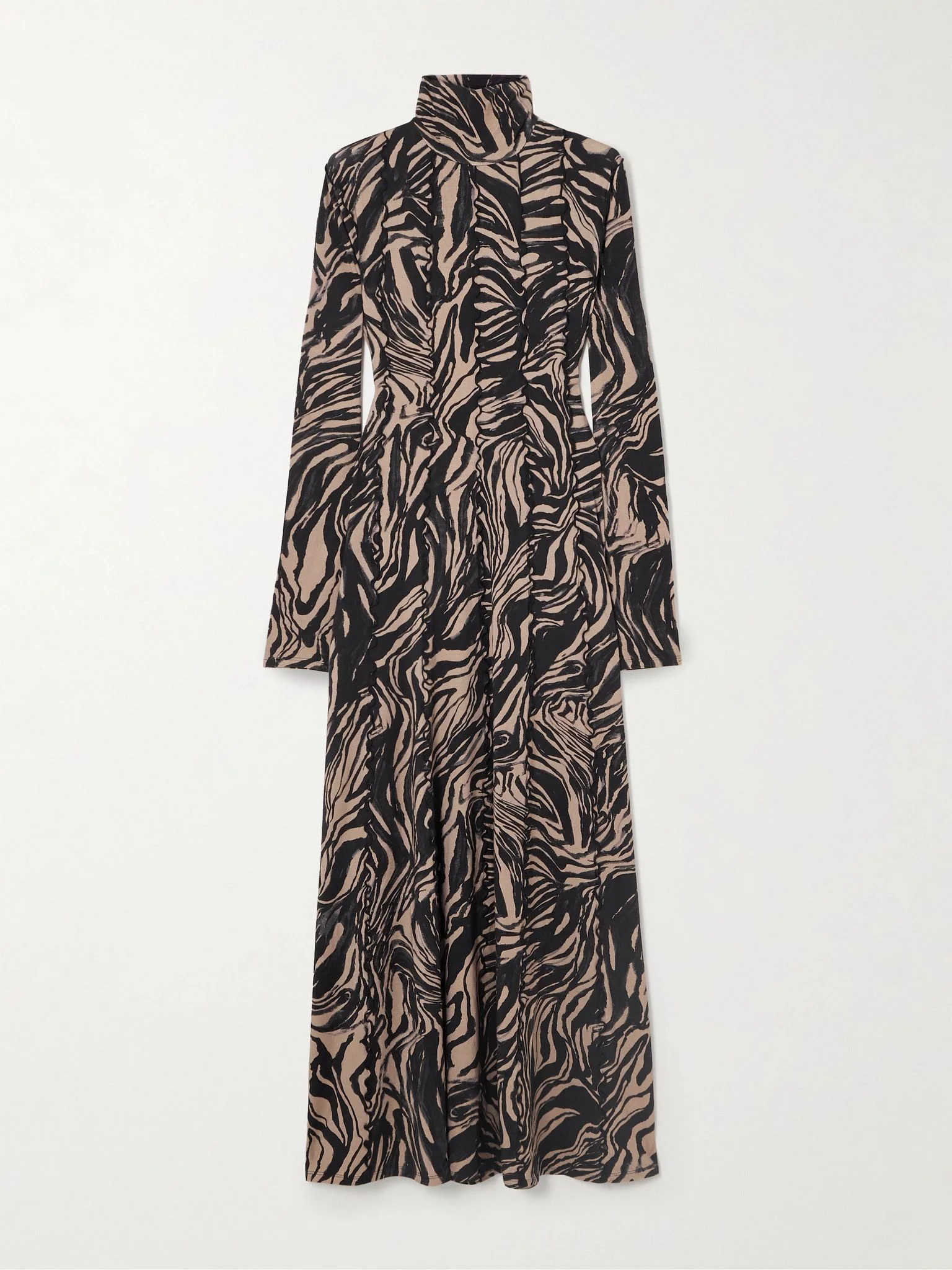 Mabel paneled printed jersey turtleneck maxi dress Multi - 1