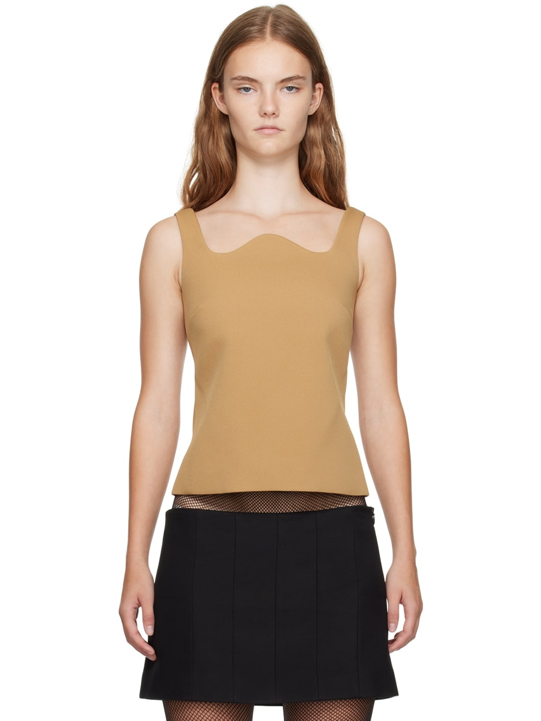 Yellow Signature Curved Neck Tank Top - 1