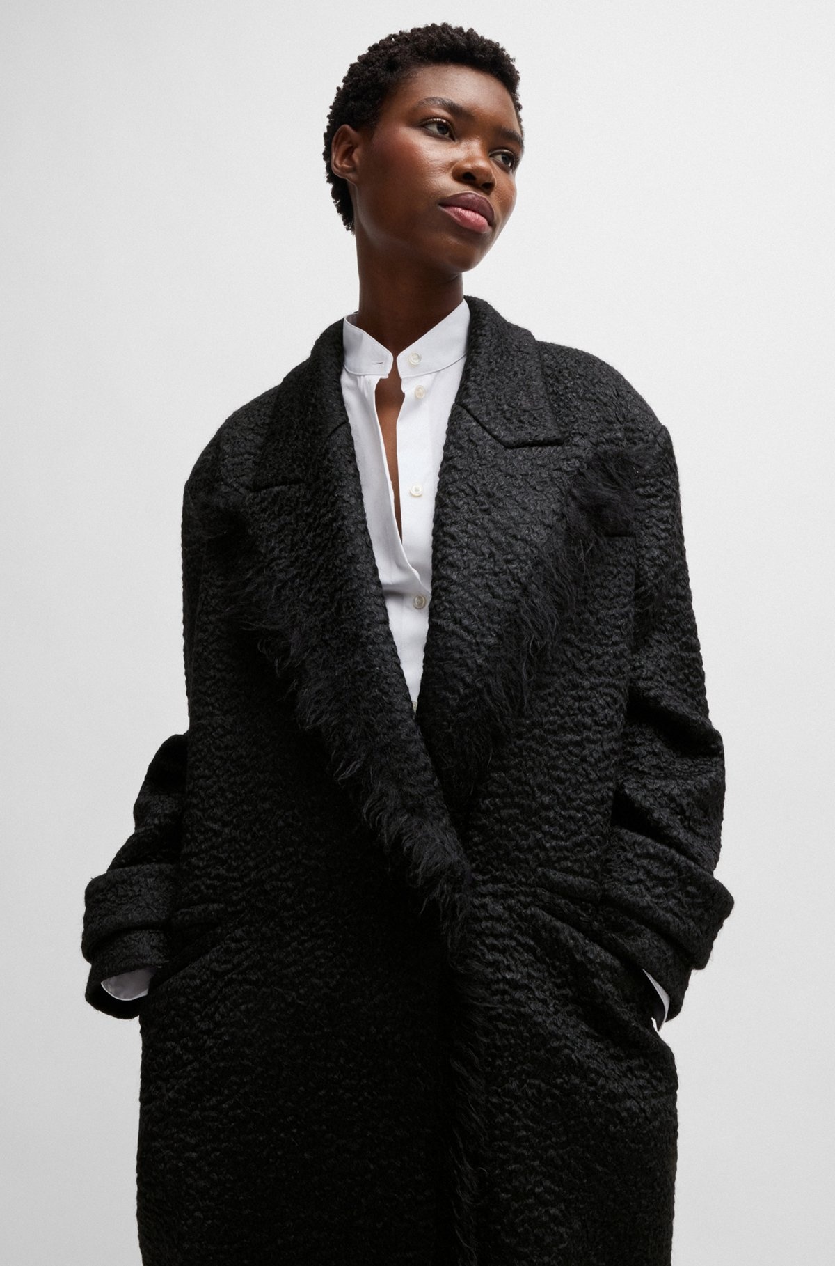 NAOMI X BOSS OVERSIZE-FIT COAT IN WOOL - 5
