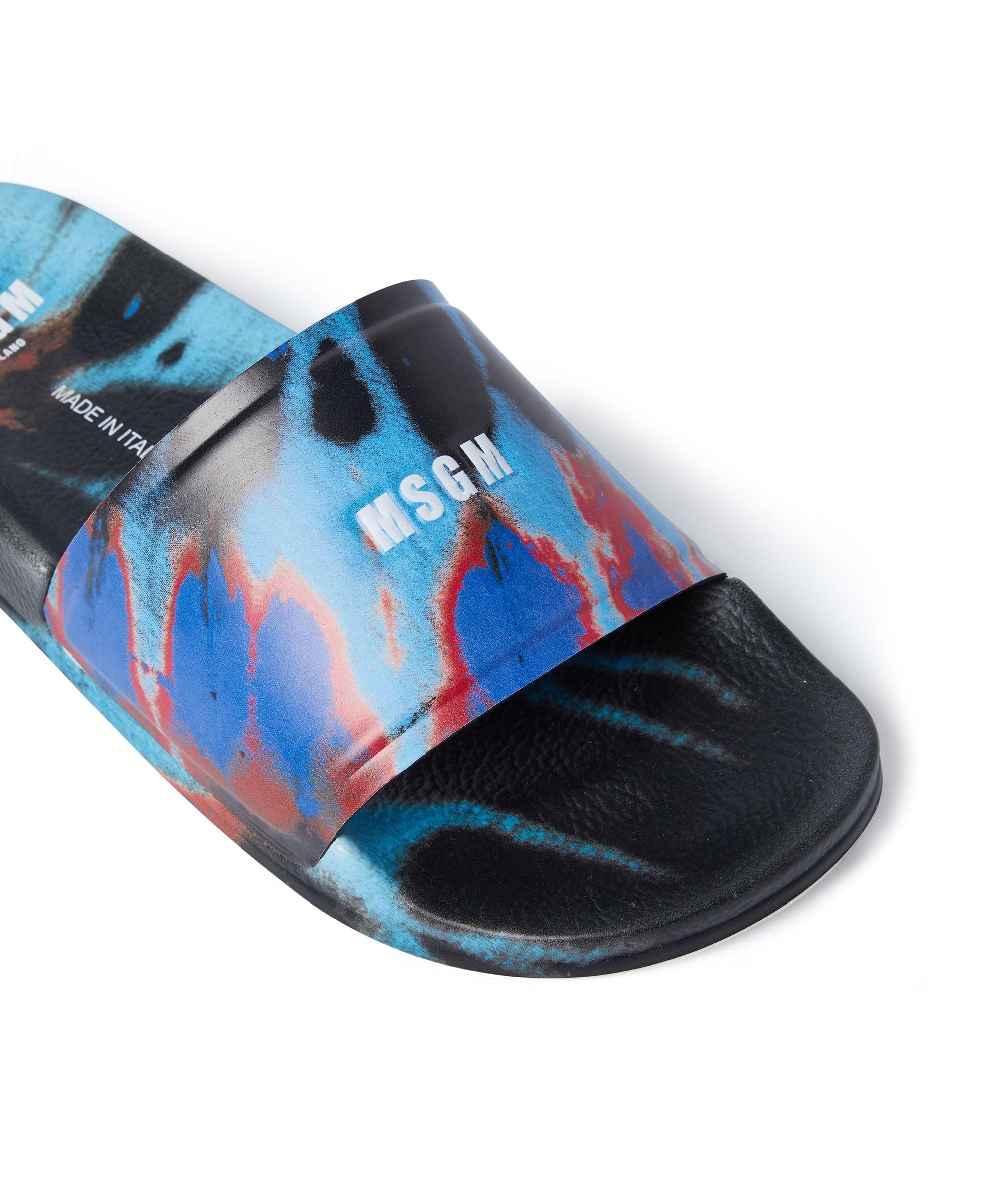 Tie dye pool slippers with MSGM micro logo - 4