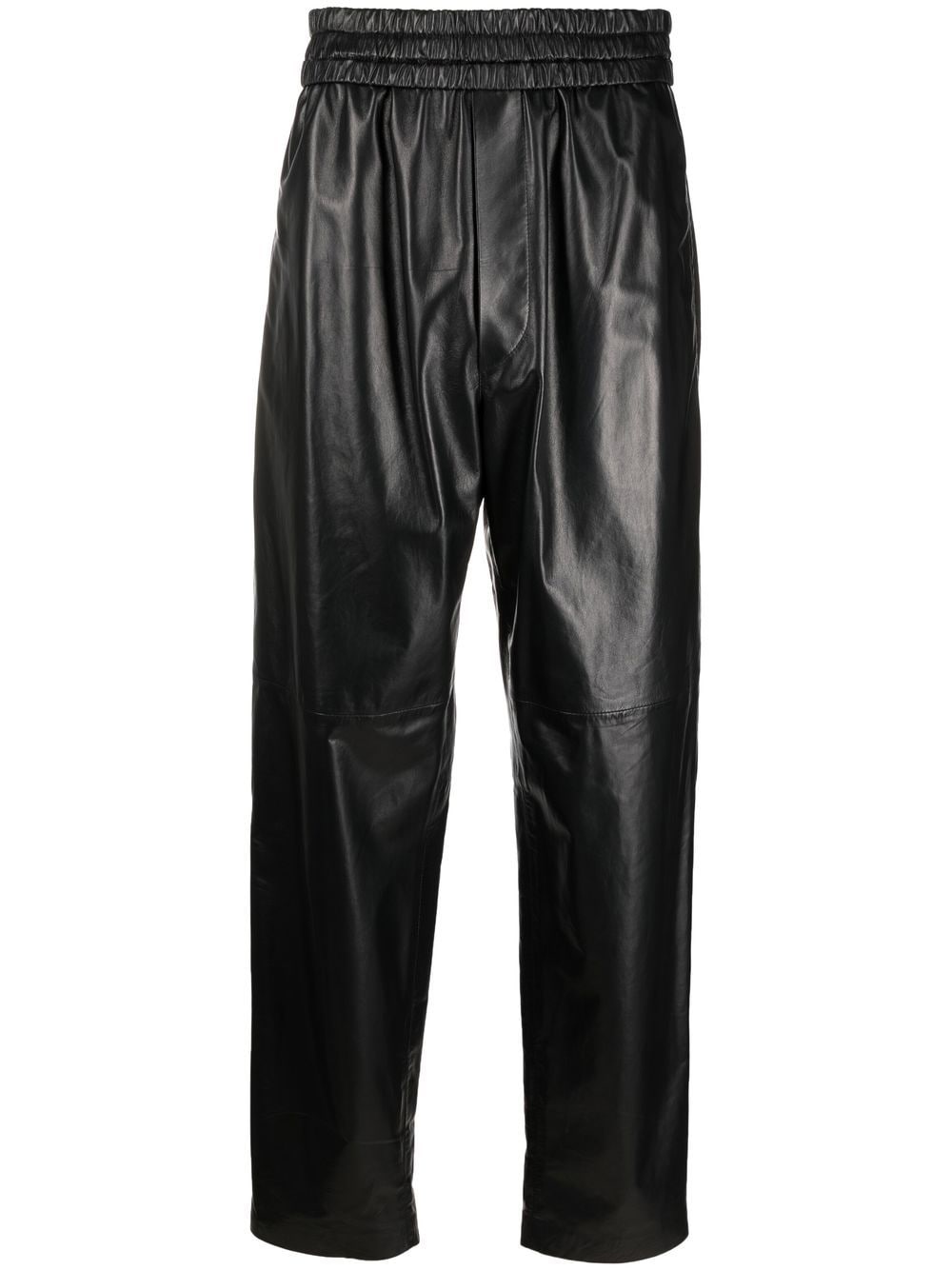 high-waist leather trousers - 1