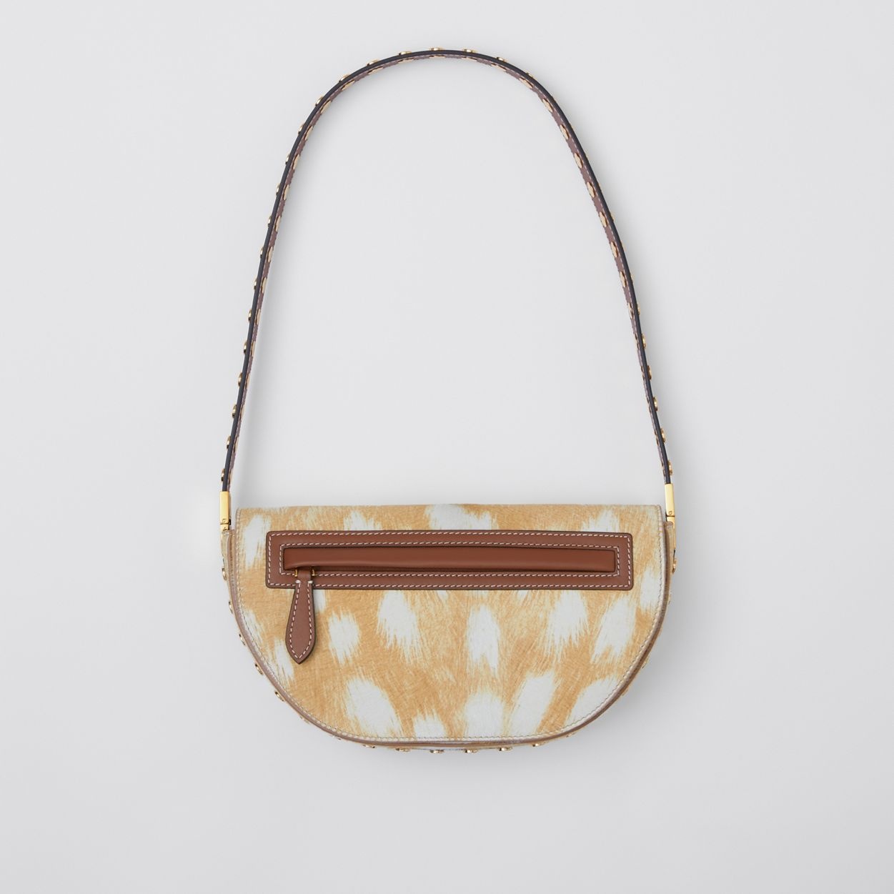 Small Deer Print Calf Hair Olympia Bag - 1