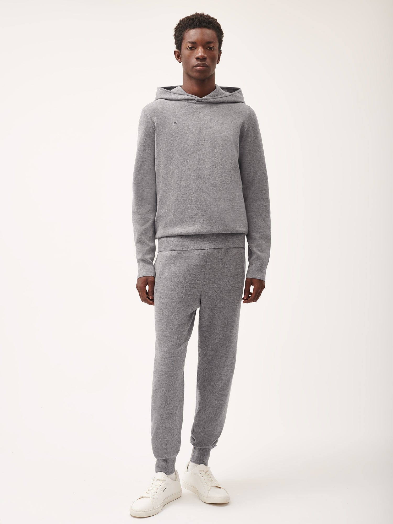 Mens Regenerative Merino Wool Hoodie - Grey Marl - 3