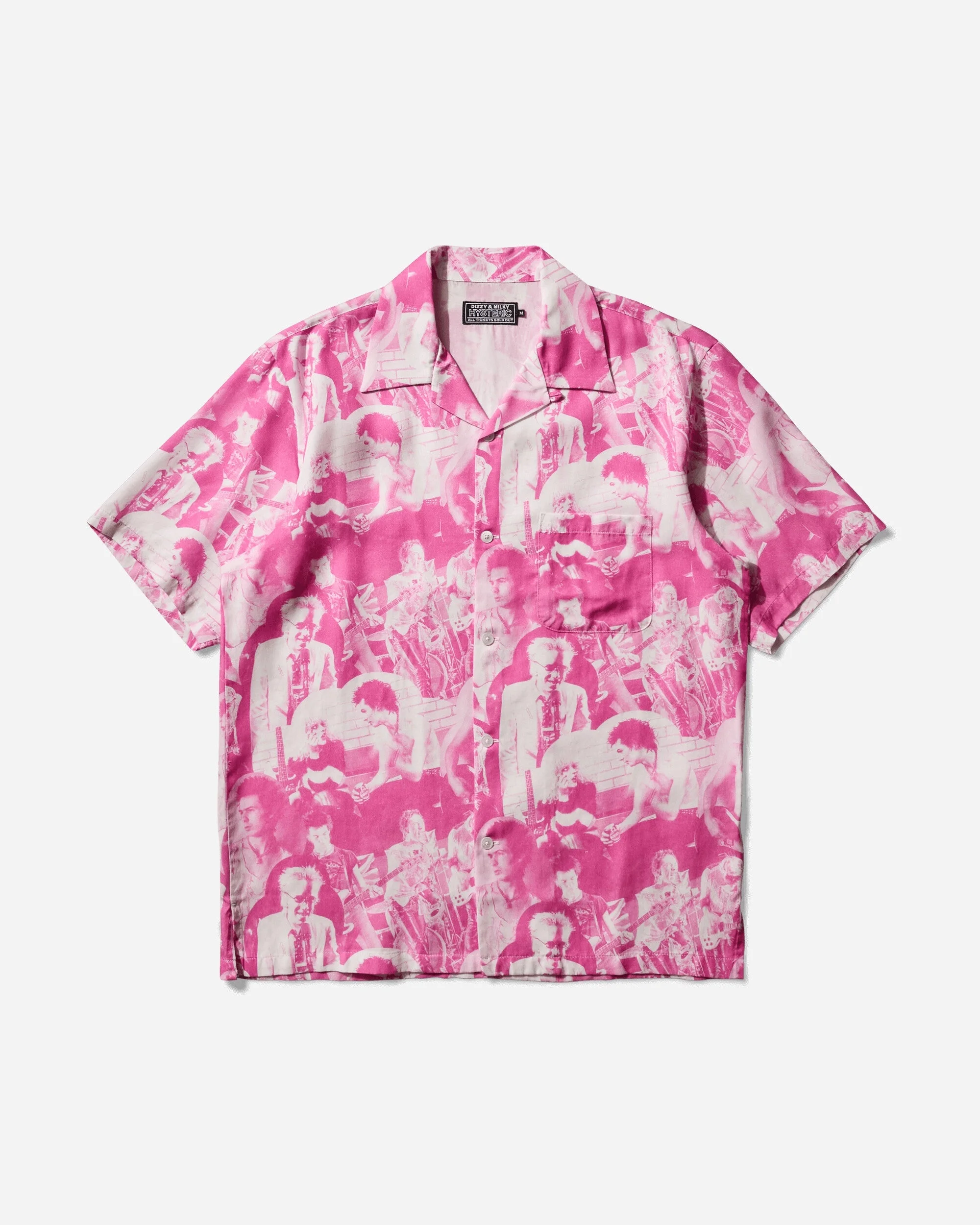 Men's Dennis Morris / Bollocks Anarchy Open Collar Shirt Pink - 1