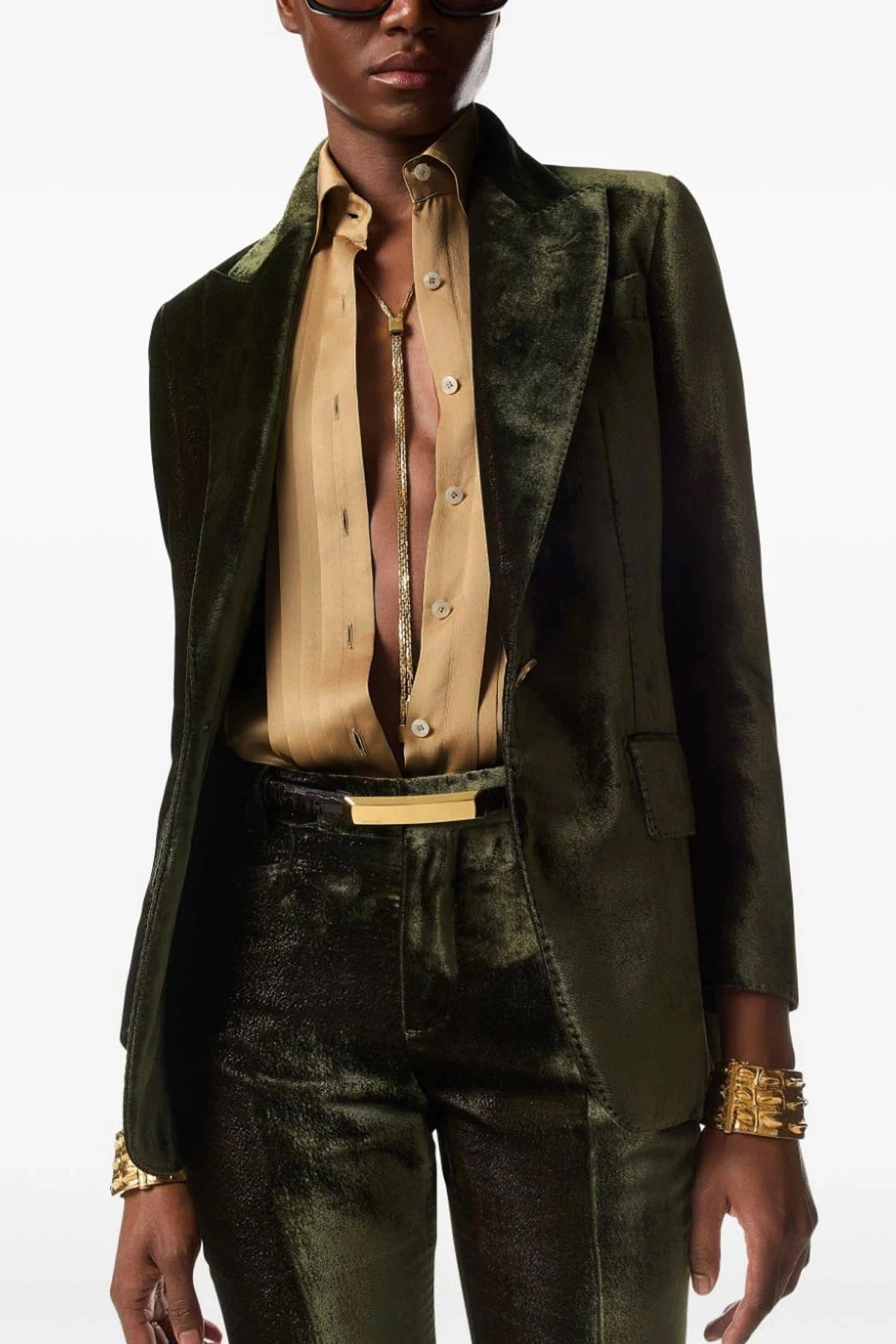 Pleated plastron shirt - 2