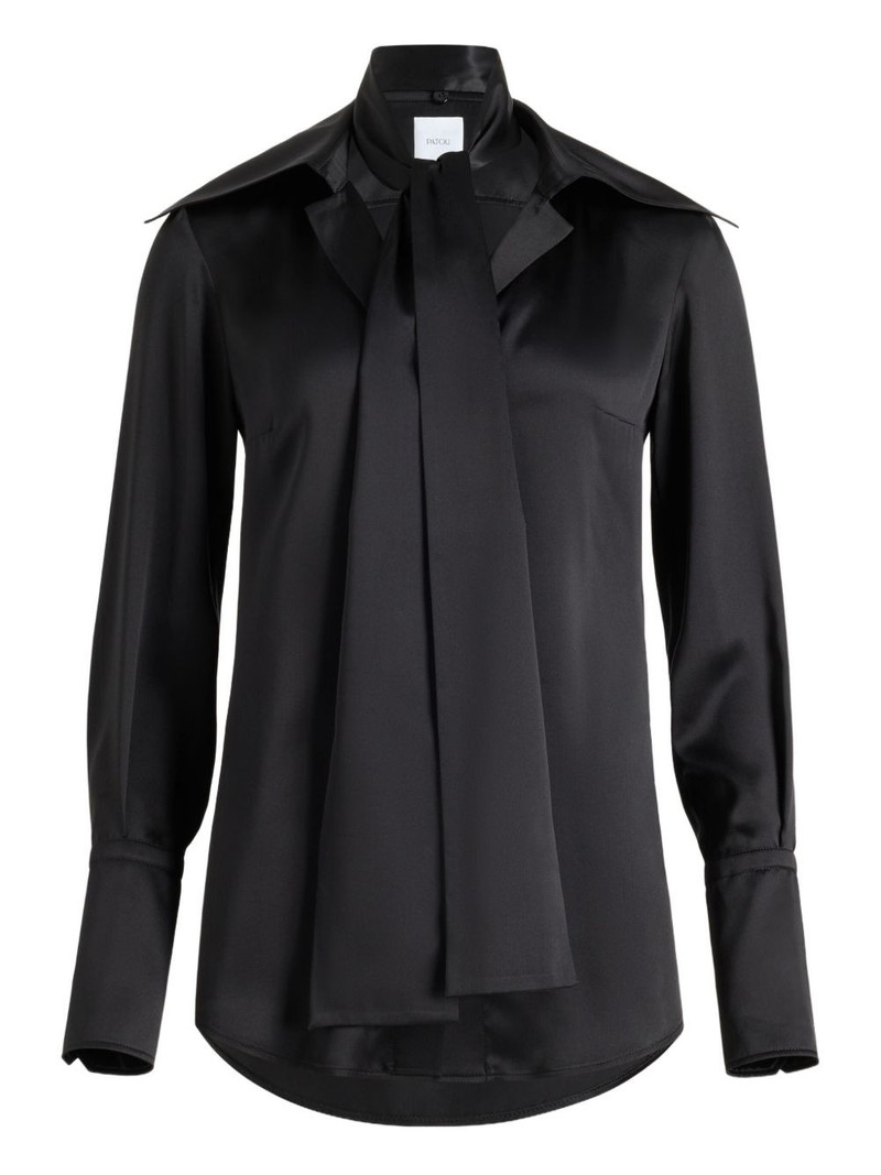 wide-collar silk blouse 1