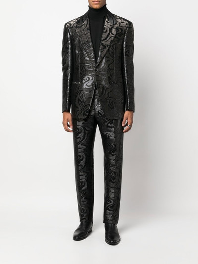 TOM FORD jacquard single-breasted suit outlook
