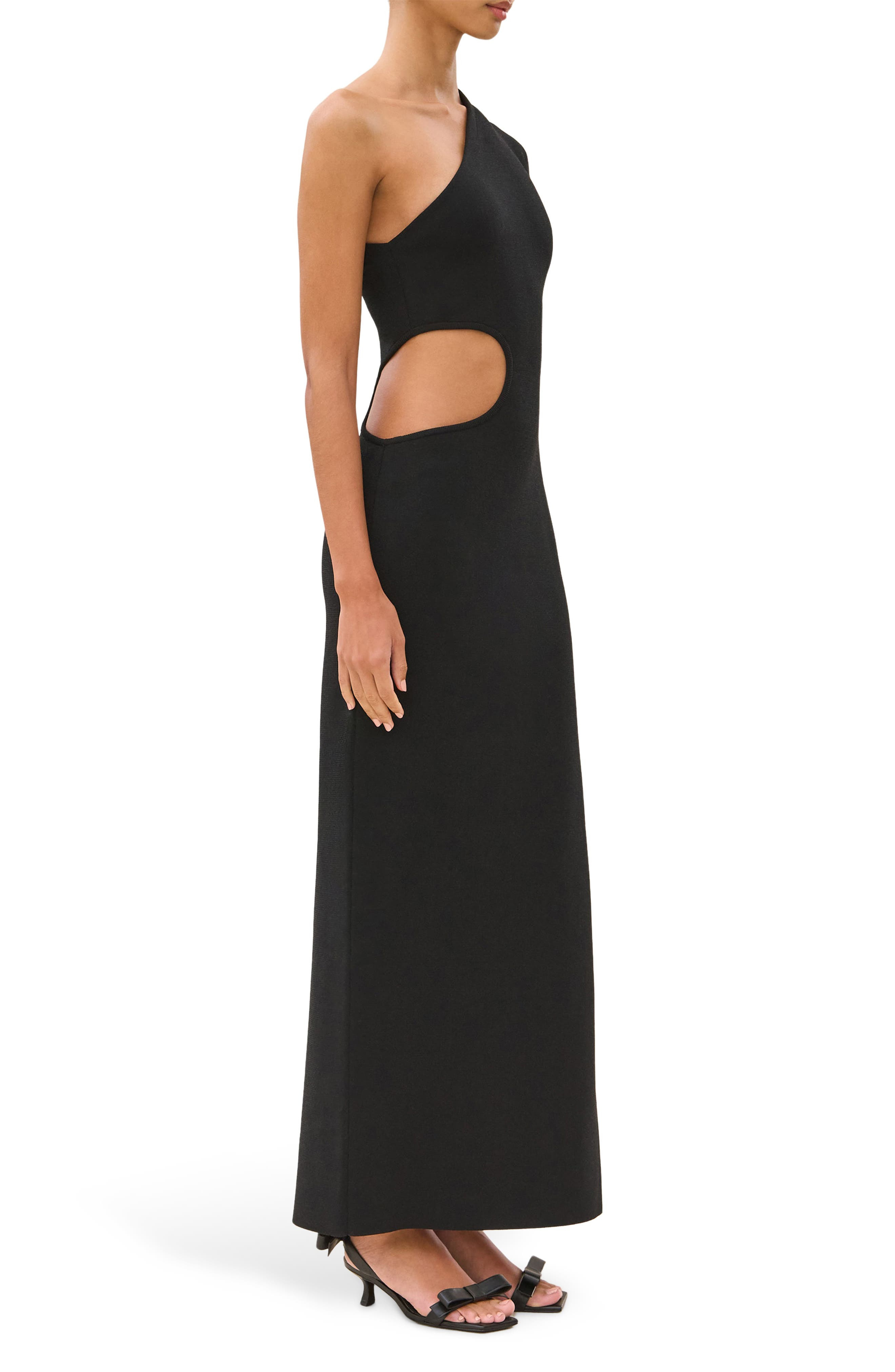 Cult Gaia Linnea Cutout One-Shoulder Knit Maxi Dress in Black at Nordstrom - 3