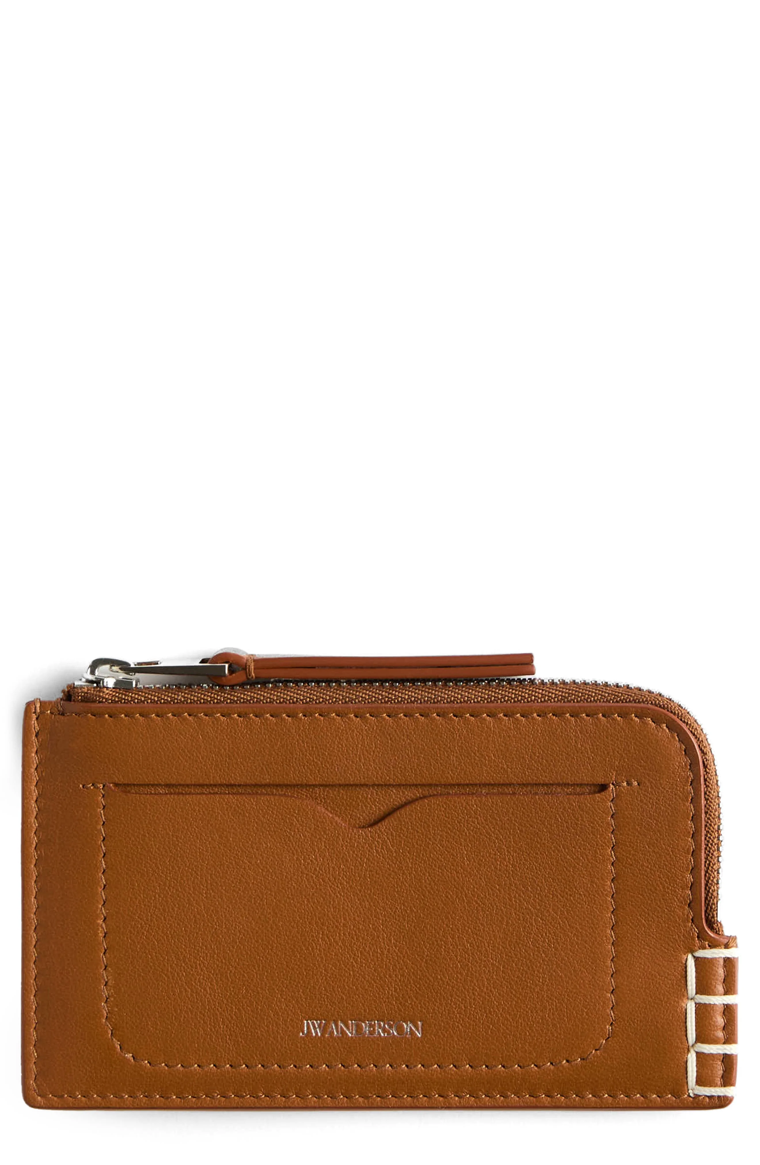 JW Anderson Loafer Leather Zip Wallet in Tan at Nordstrom - 1
