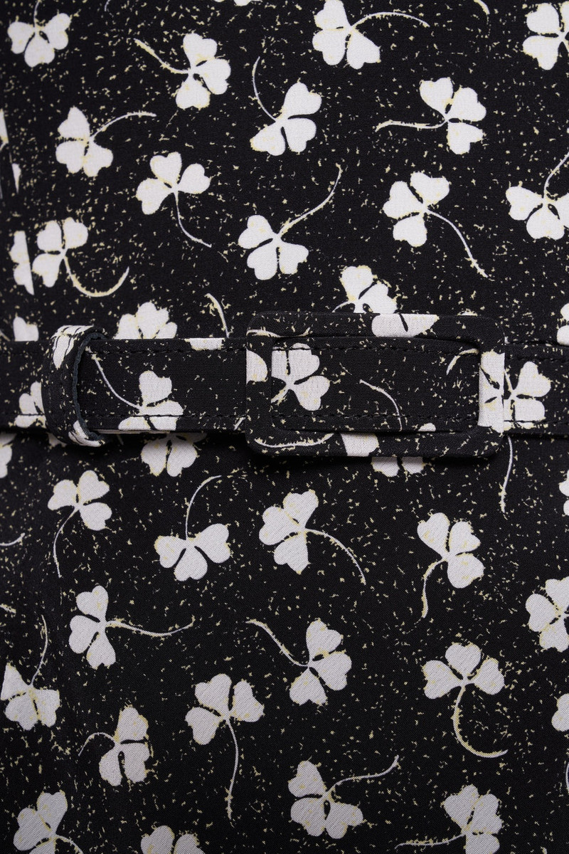 CLOVER PRINT SILK MINI DRESS WITH BELT 3