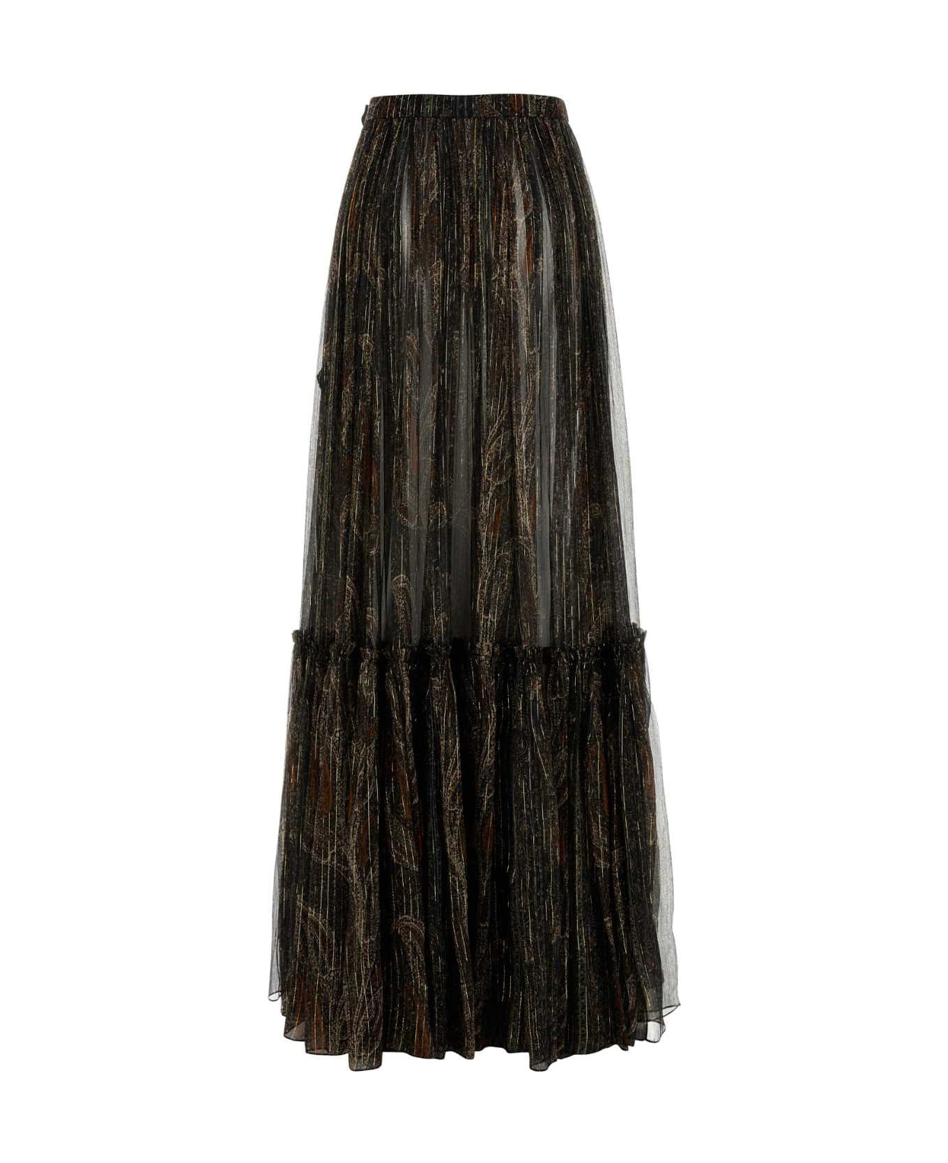 Printed Silk Blend Skirt - 2