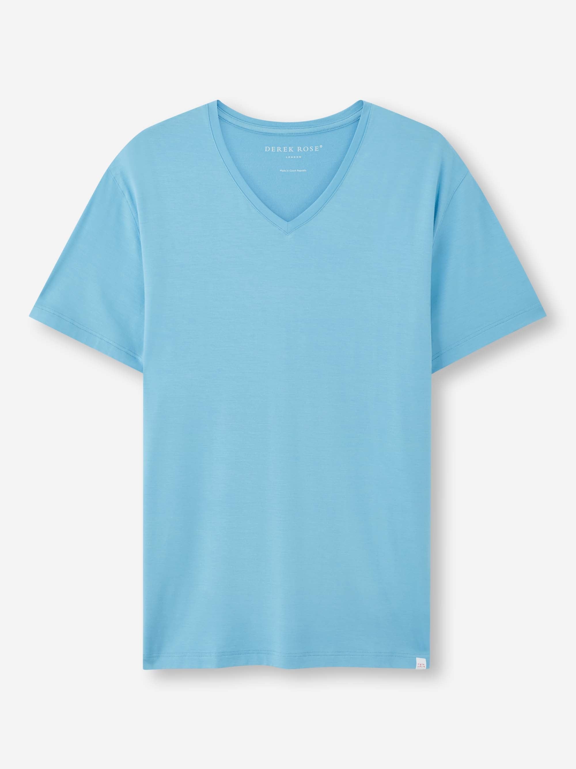 Men's V-Neck T-Shirt Basel Micro Modal Stretch Ocean Blue - 2