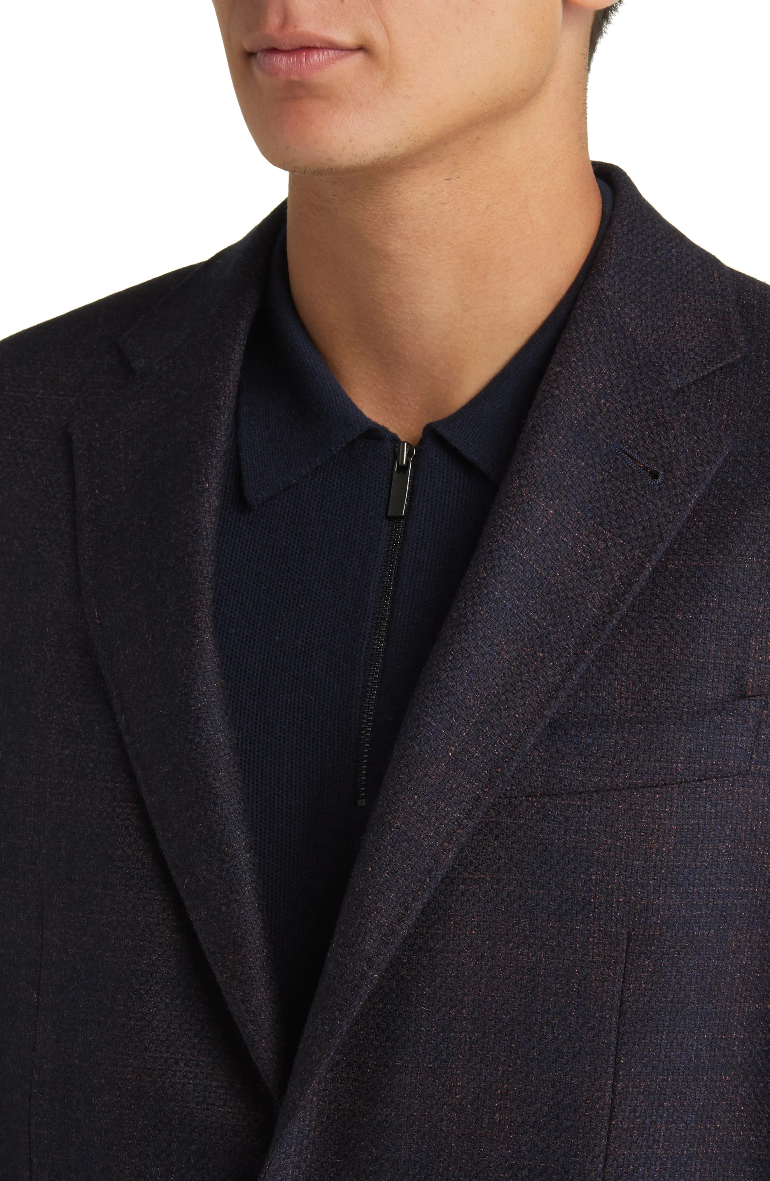 Kei Trim Fit Mélange Wool Blend Sport Coat - 4