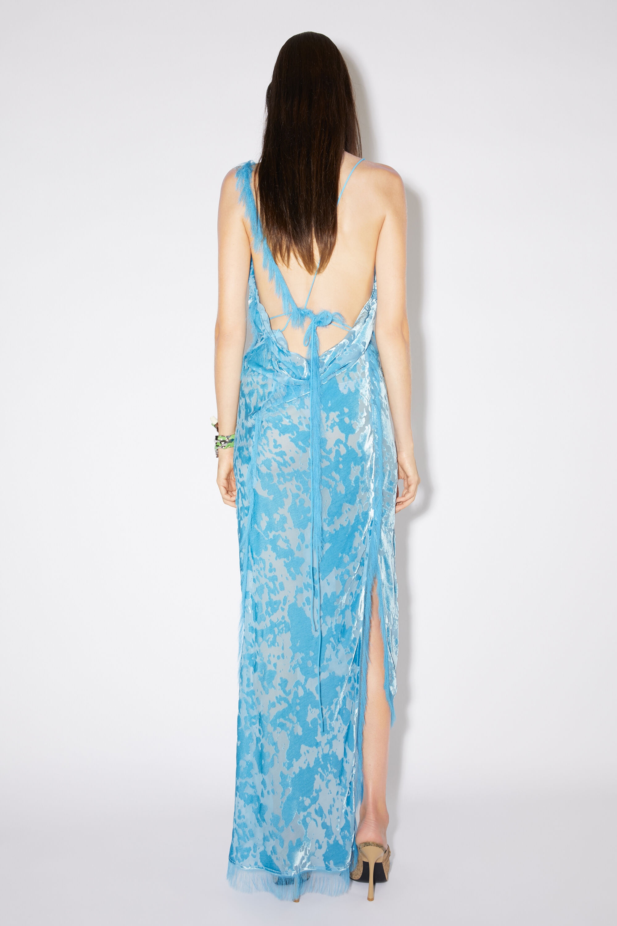 Draped strap dress - Neon blue - 3