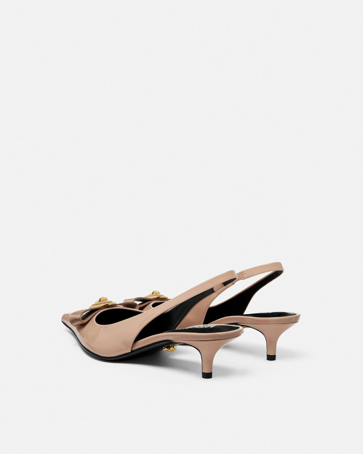 Gianni Ribbon Patent Slingback Pumps 45 mm - 4