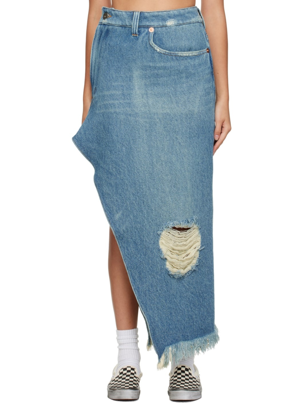 Indigo 1.5x Resized Denim Midi Skirt - 1