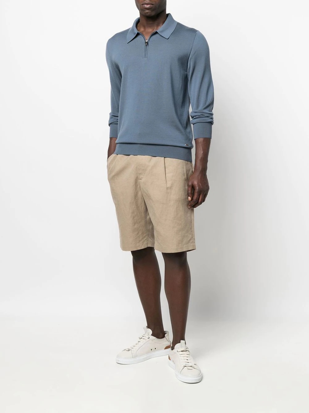 polo-collar wool jumper - 2