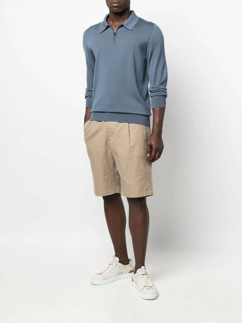 Brioni polo-collar wool jumper outlook