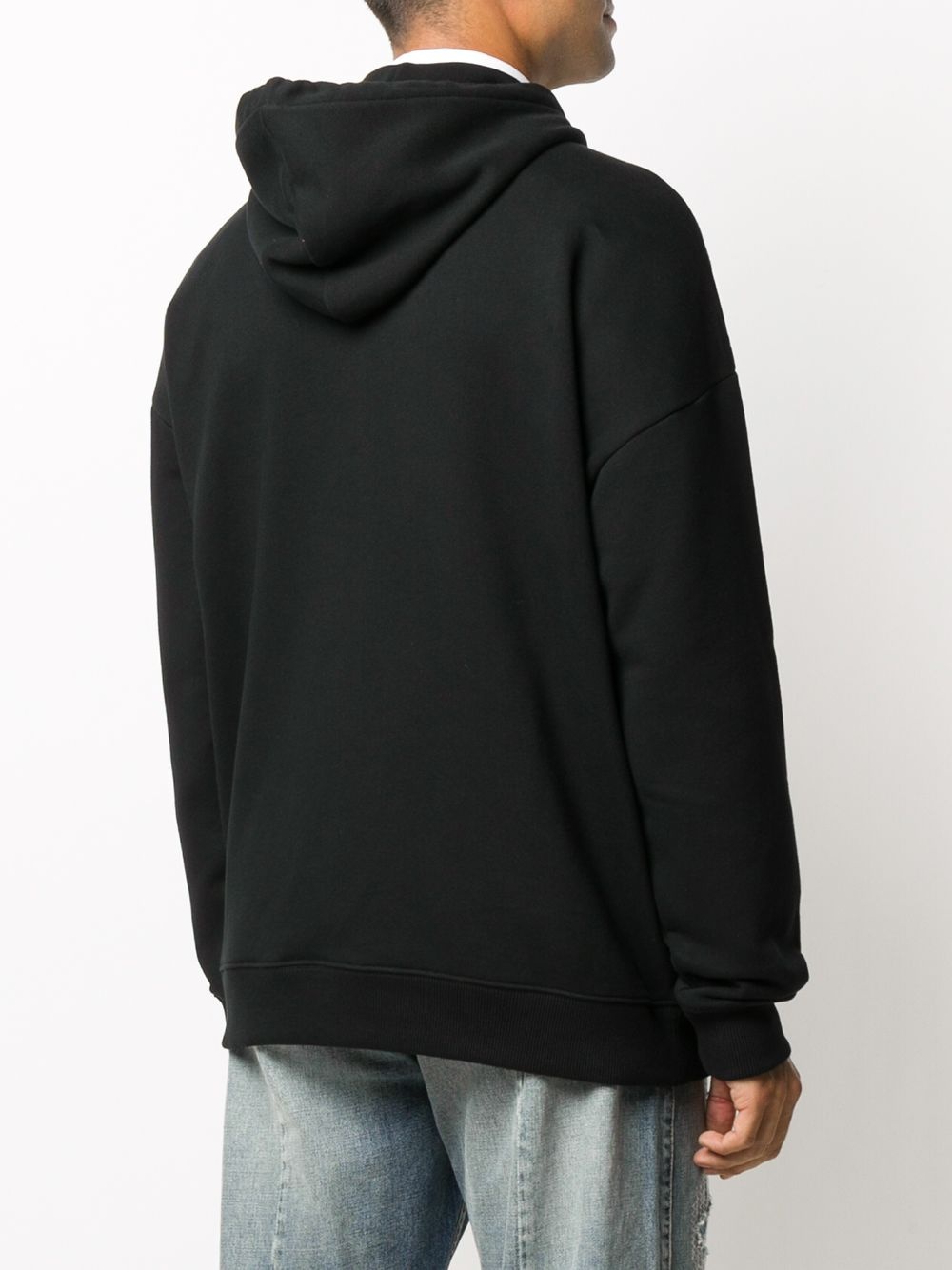 beaded-logo cotton hoodie - 4